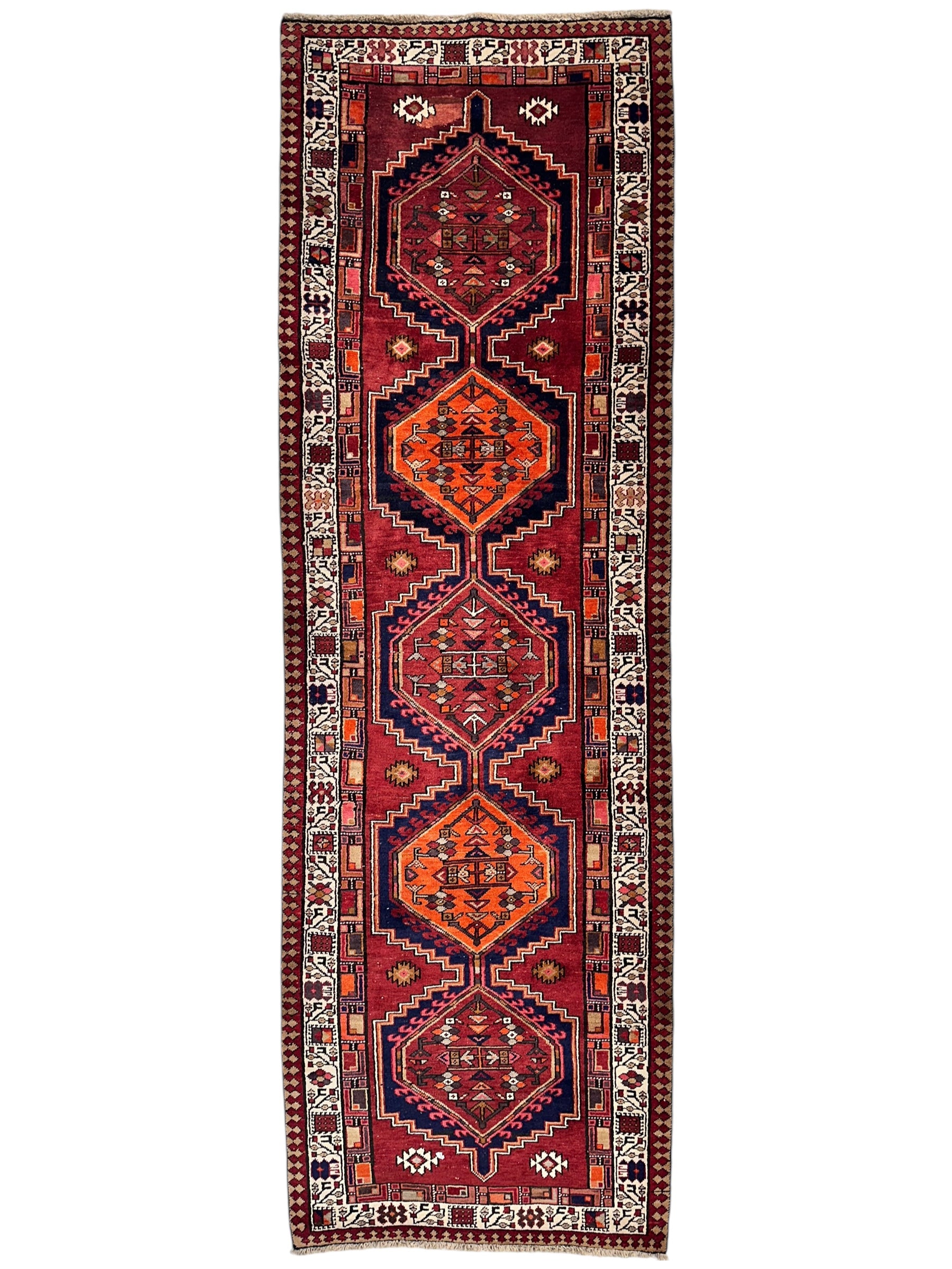 Vintage Persian Sarab Wool Runner Rug 3’4 x 10’7”