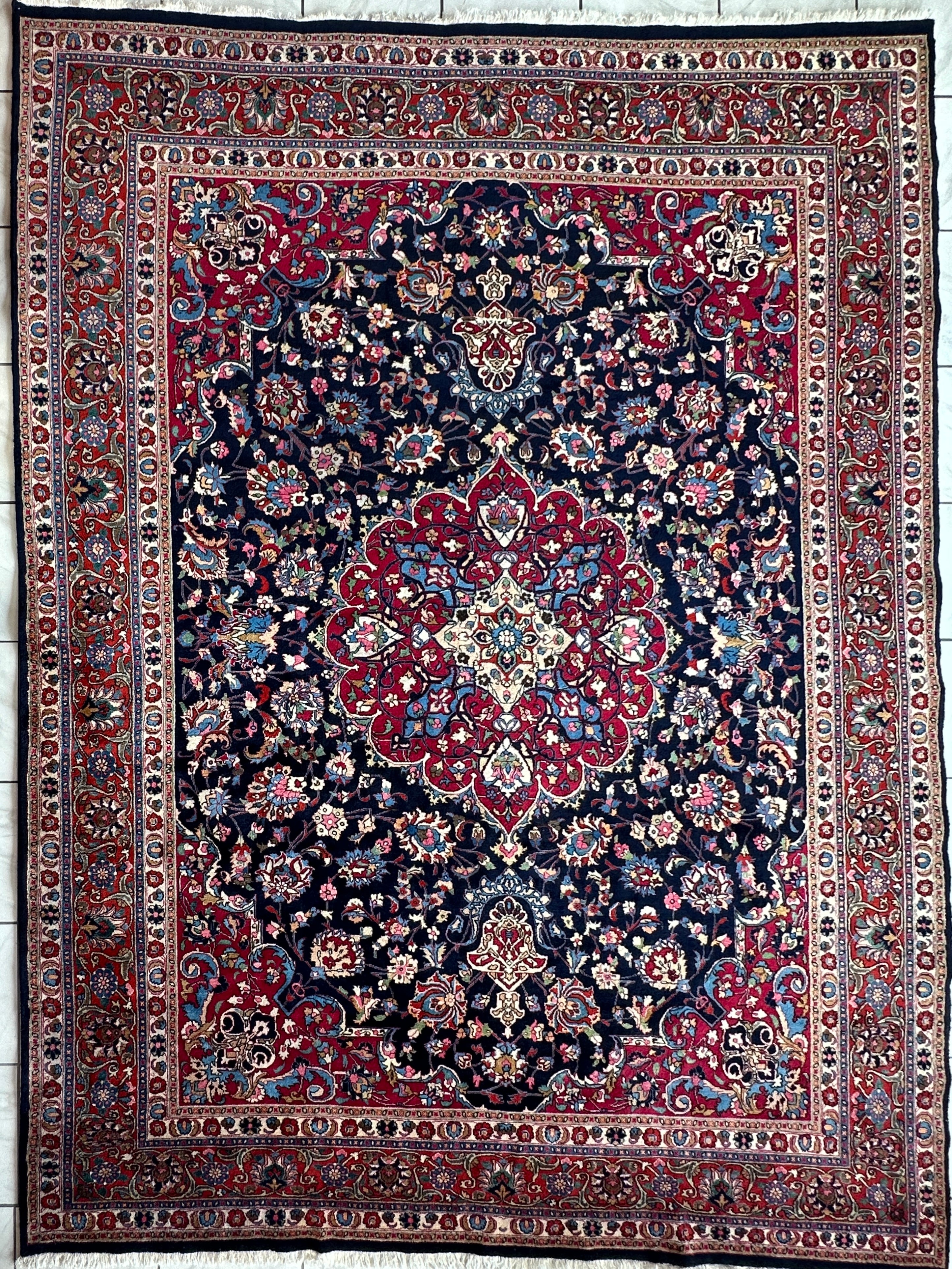 Persian Mashhad Hand Knotted Wool Area Rug 9’9” x 13’3”