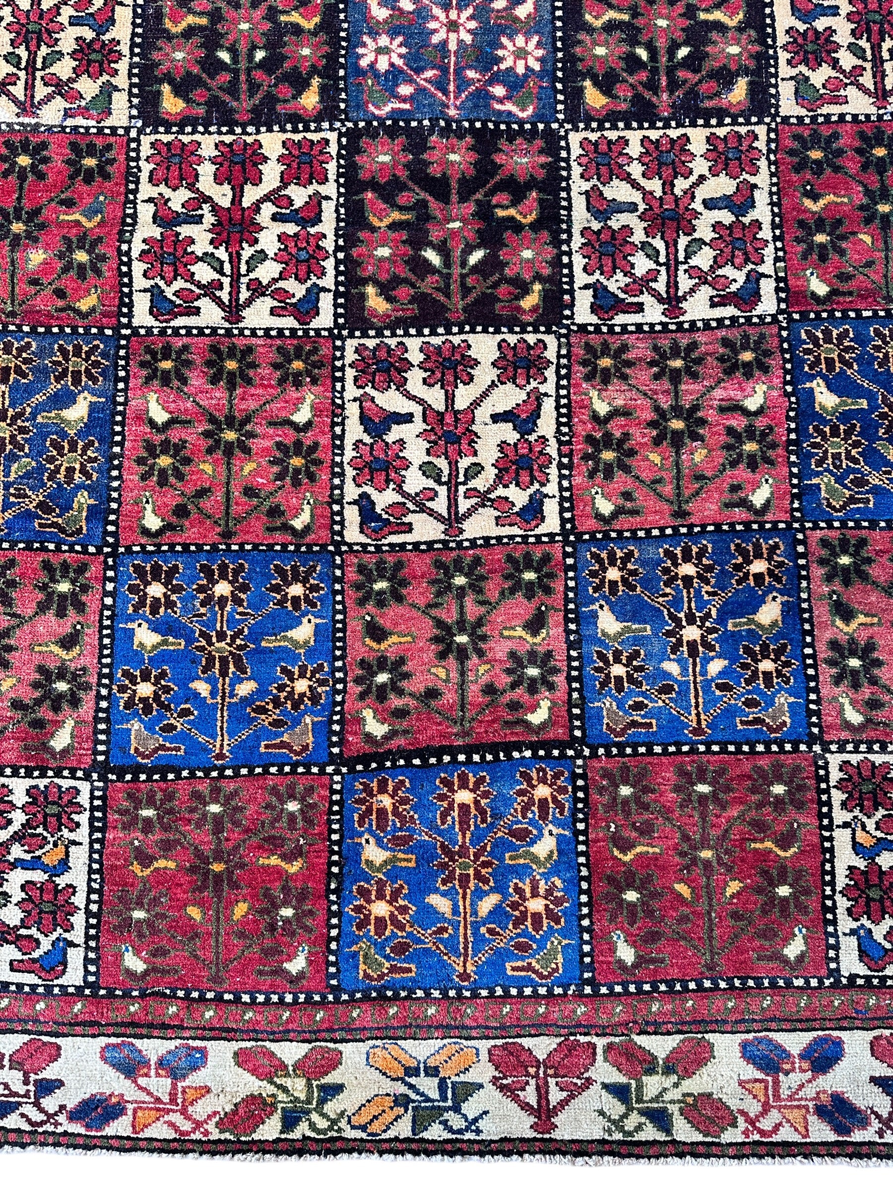 Vintage Persian Bakhtiari Garden Design" aka "4 Seasons Rug" | 6’3” x 9’