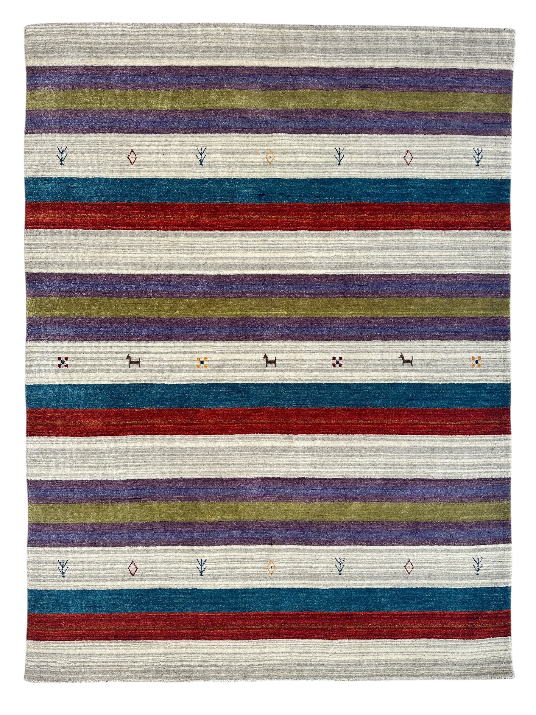 Hand-loomed Gabbeh Rug 4’10” x 6’5”