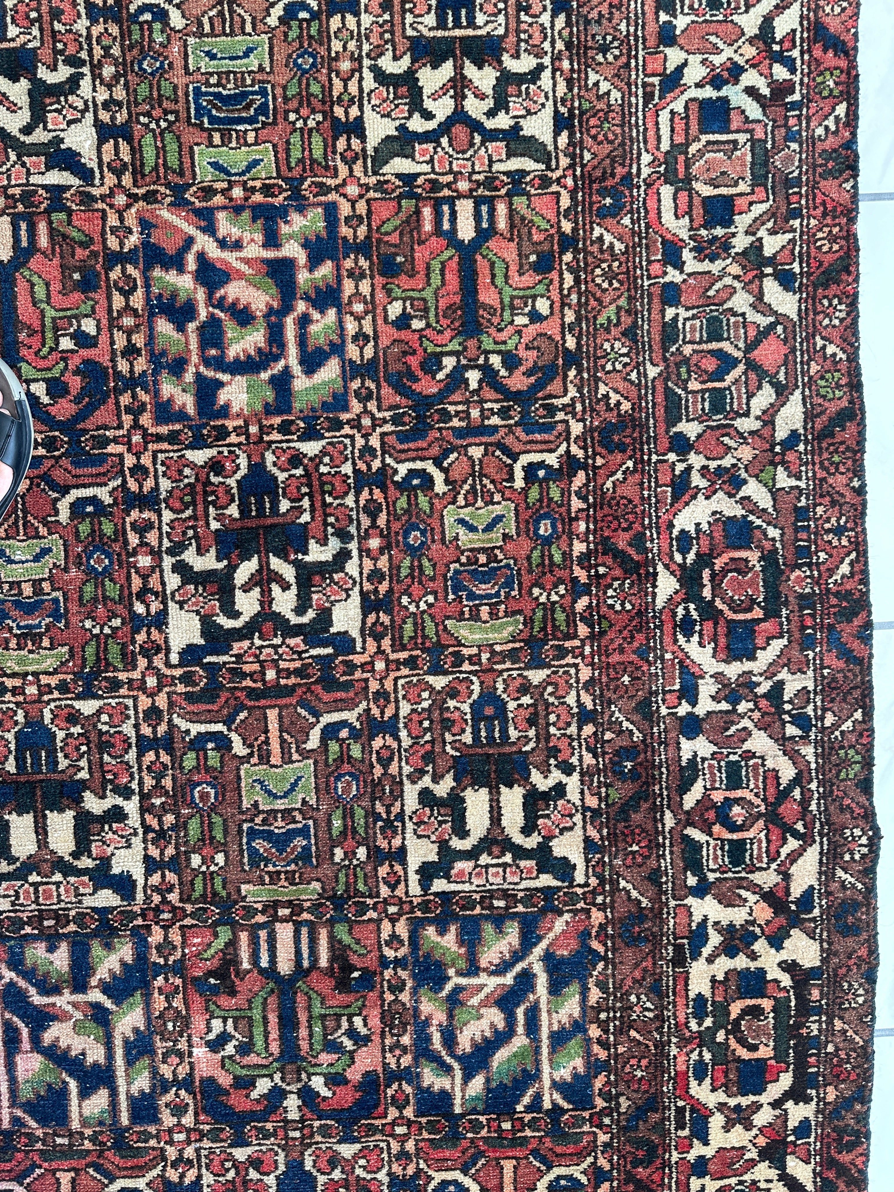 Antique Persian Bakhtiari Garden Design" aka "4 Seasons Rug" | 5’4” x 9’7”