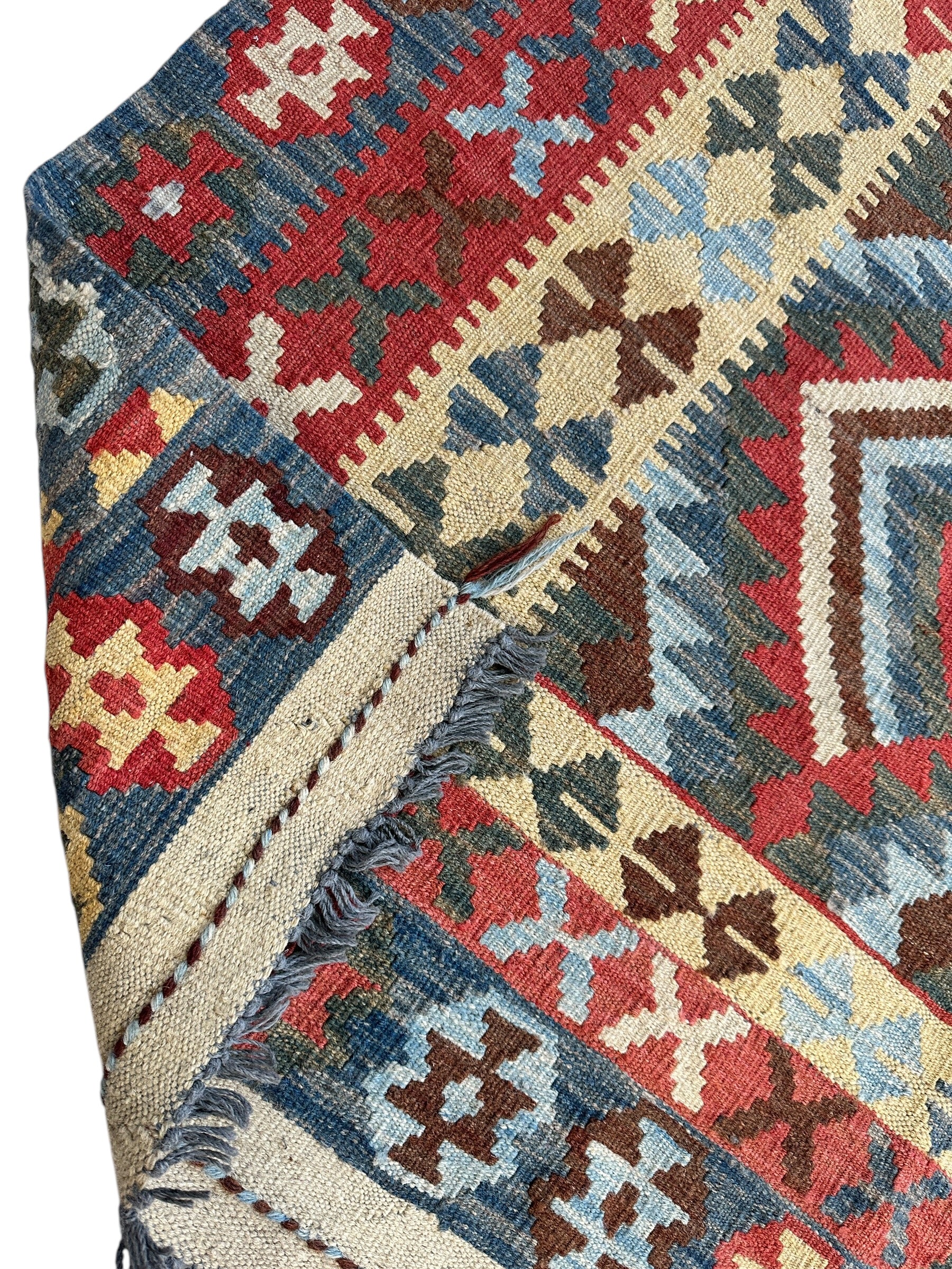 Afghani Maimana Kilim Wide Runner Rug 3’3” x 6’8”