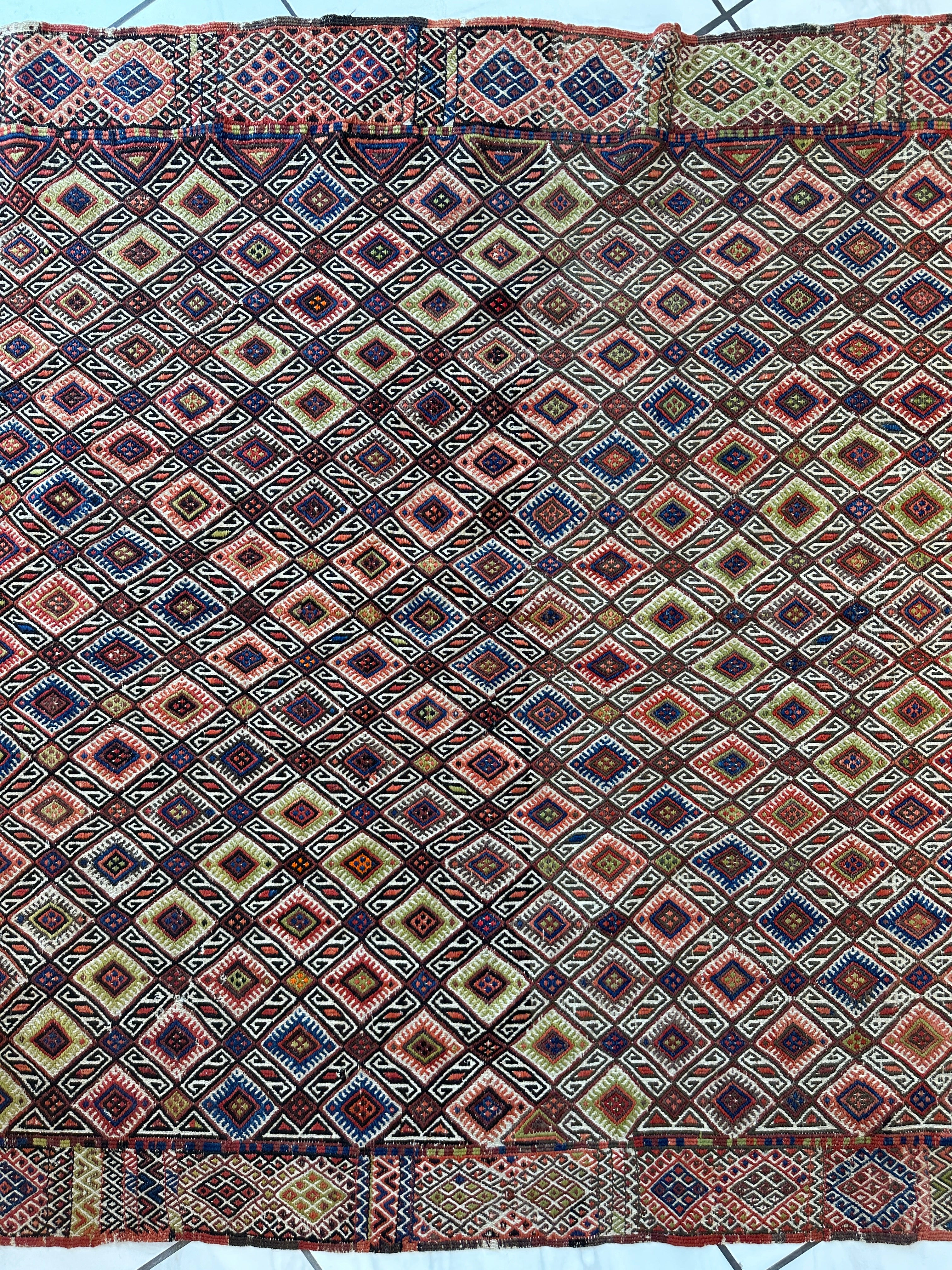 Antique Turkish Jajim Wool Rug 5’6” x 14’5”