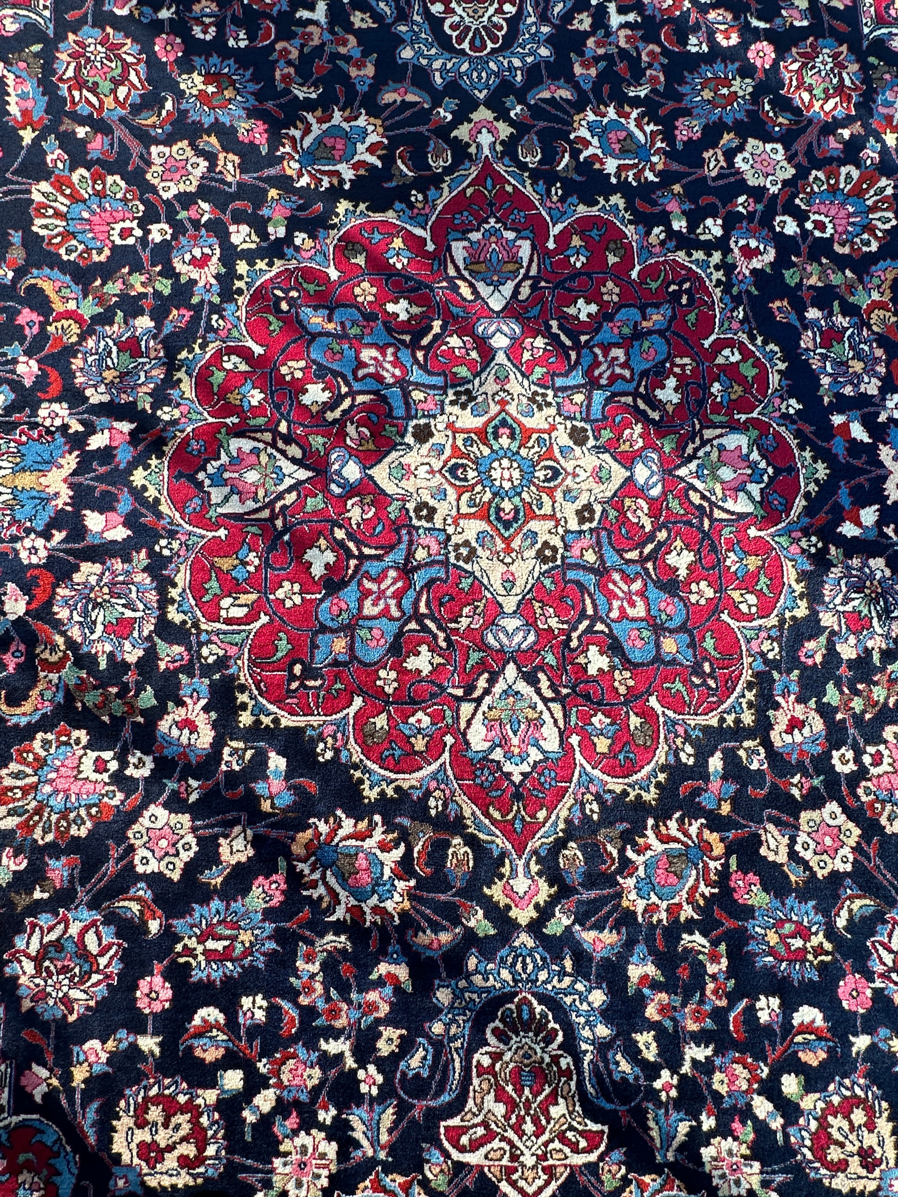 Persian Mashhad Hand Knotted Wool Area Rug 9’9” x 13’3”