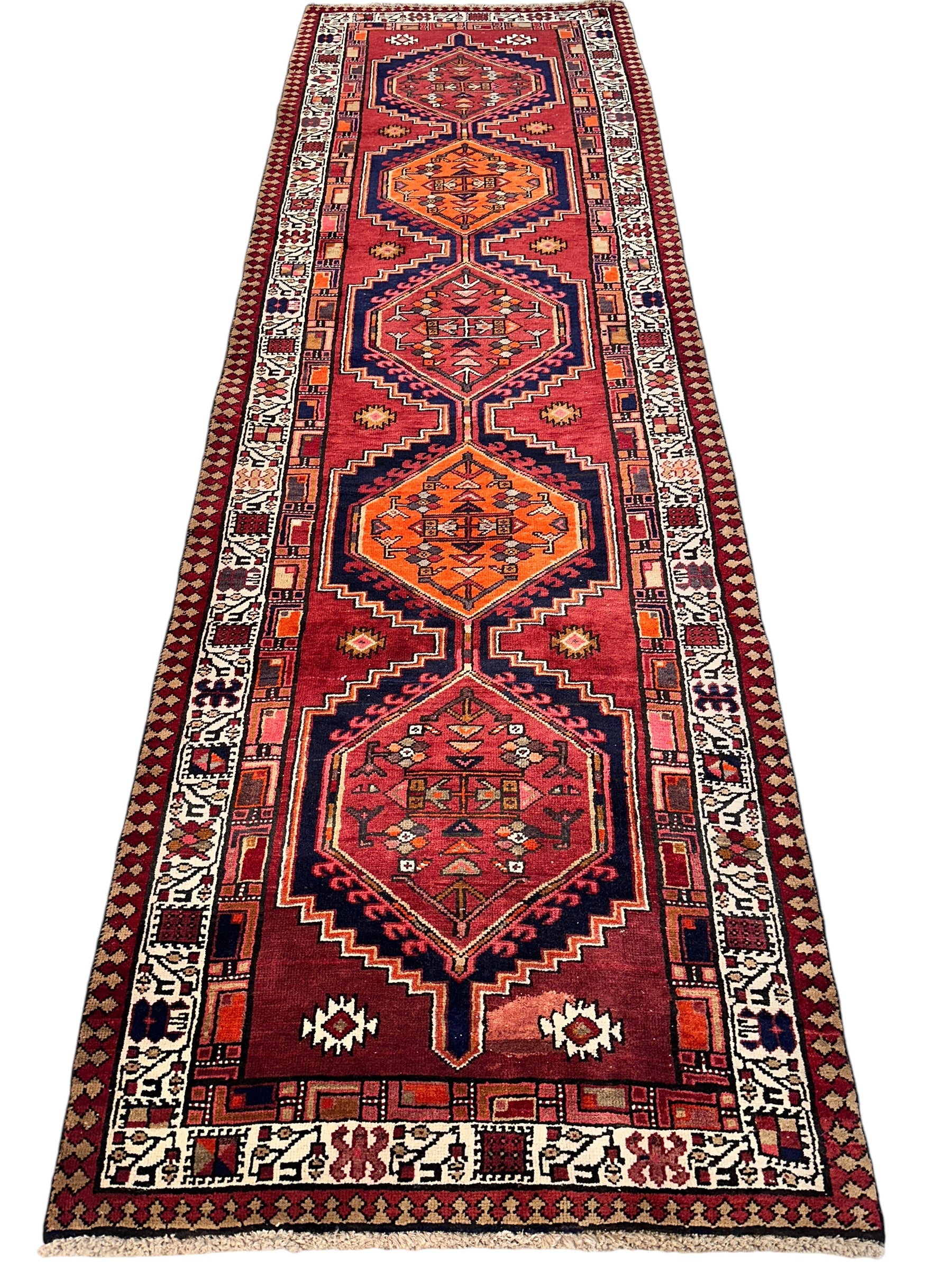 Vintage Persian Sarab Wool Runner Rug 3’4 x 10’7”