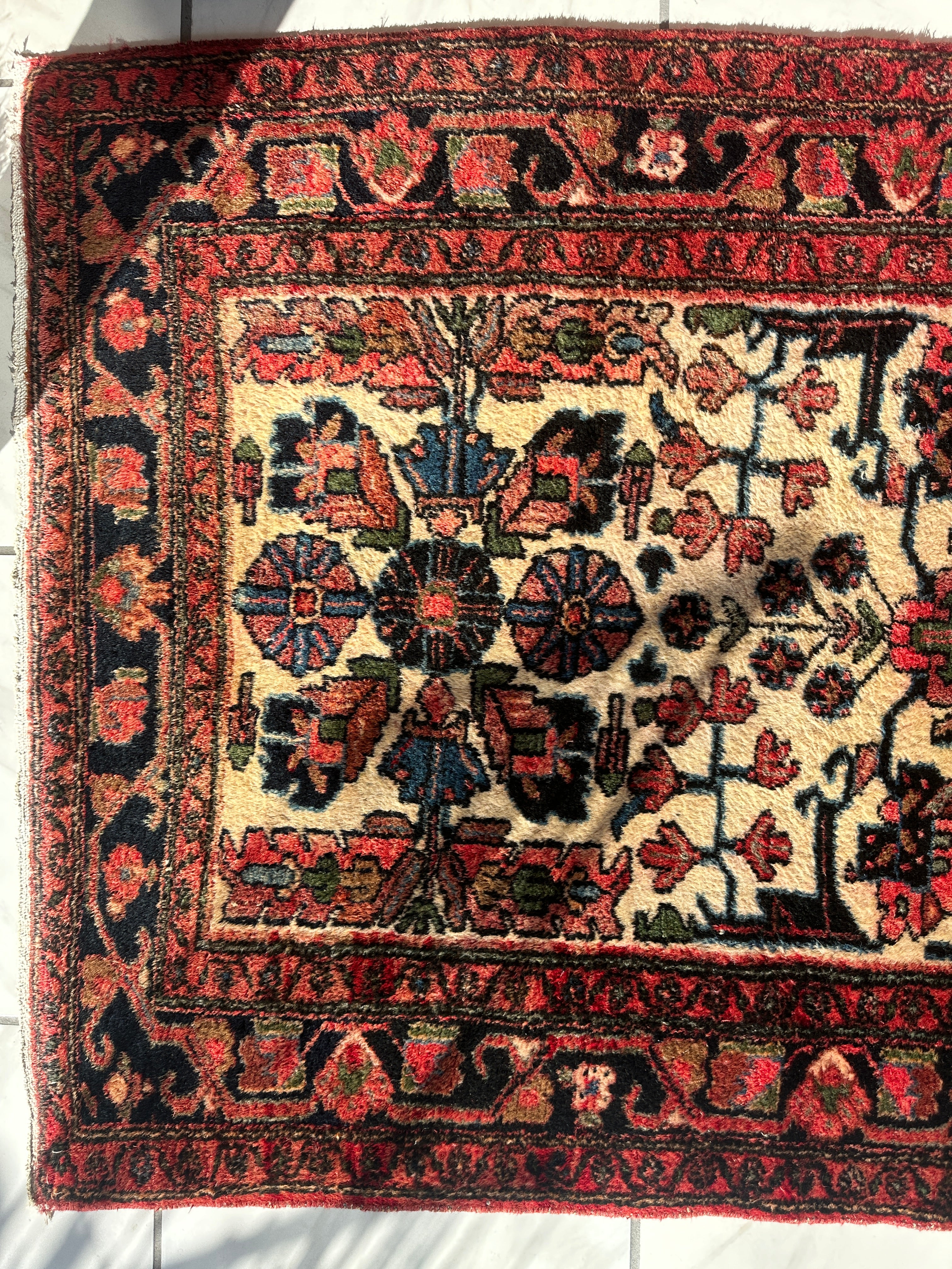 Hand-knotted Persian Hamadan wool Rug 3’9” x 6’10”