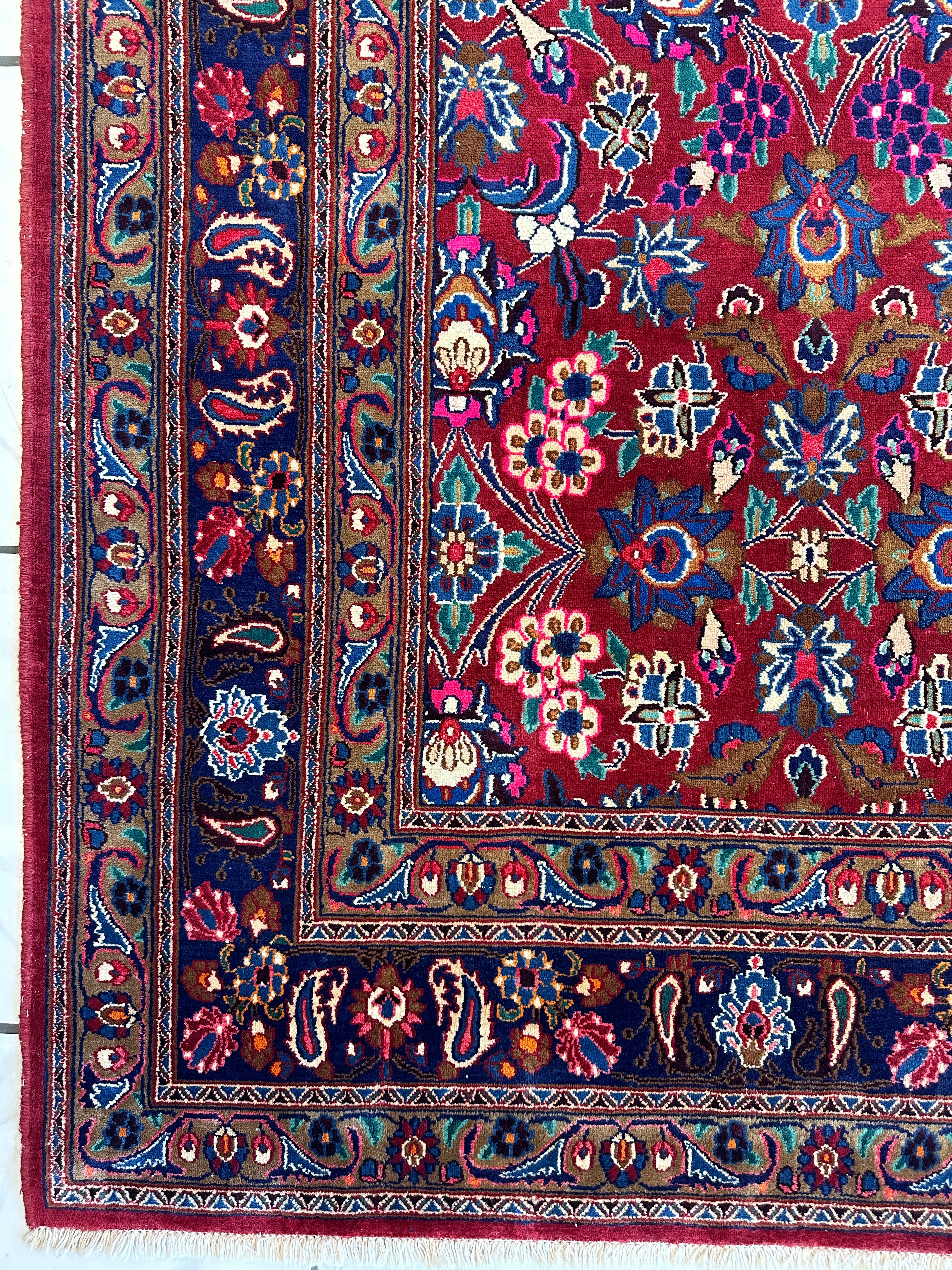 Persian Mashhad I Fine Allover Rug Wool 7 x 10