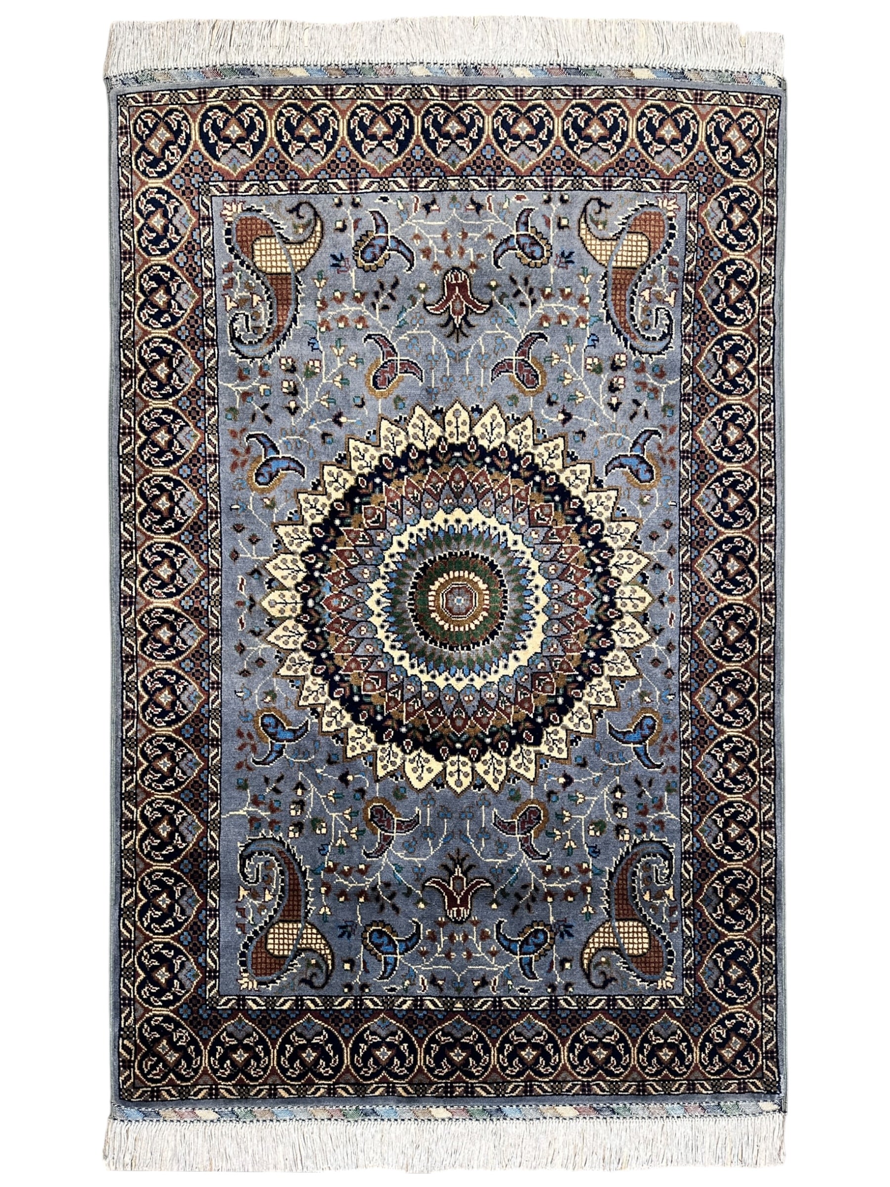 Hand-Knotted Parak Rug – Gray, 40” x 60” | Afghan Wool Rug