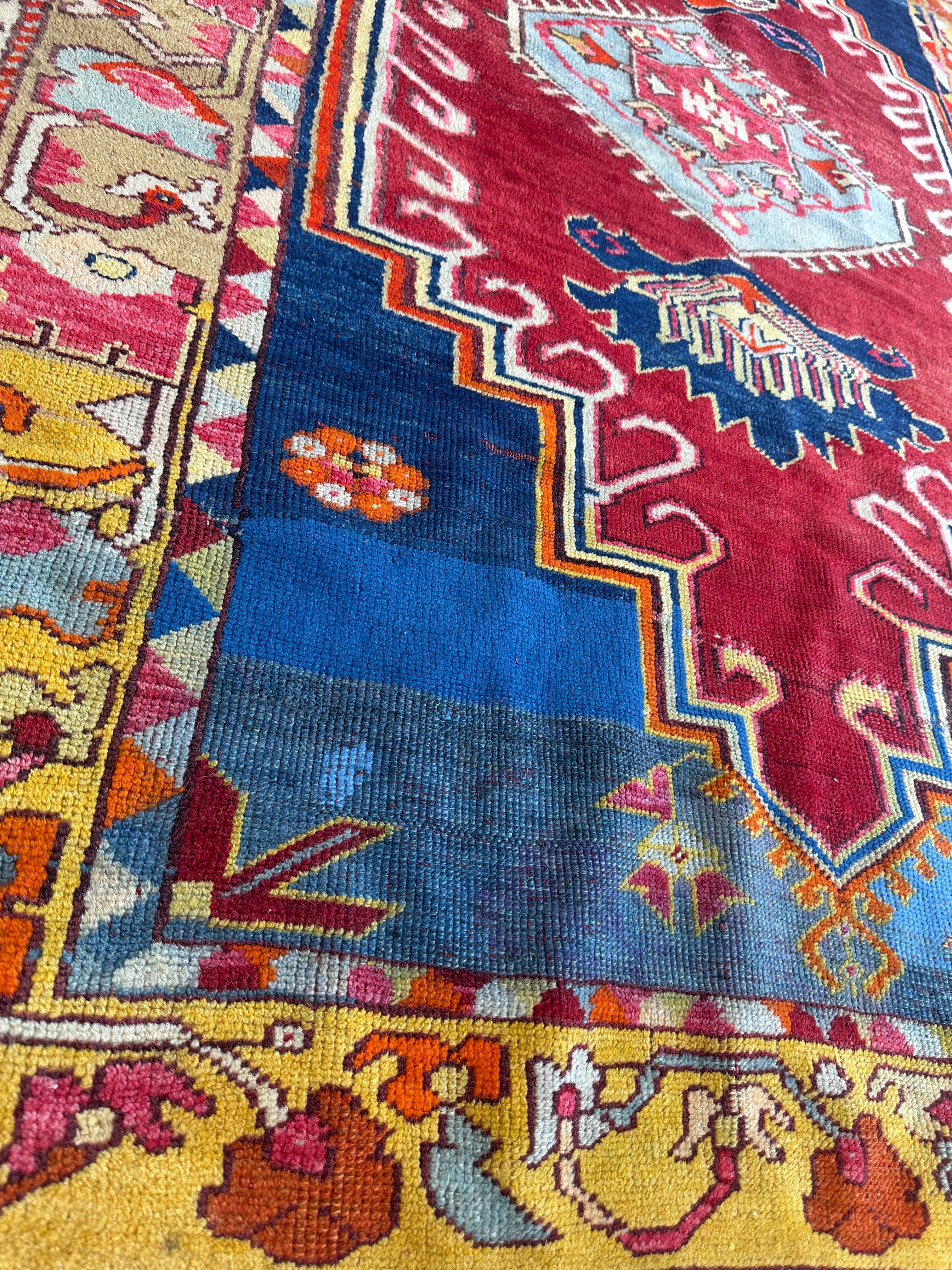 Antique Turkish Malas Wool on Wool Rug 4’2” x 6’