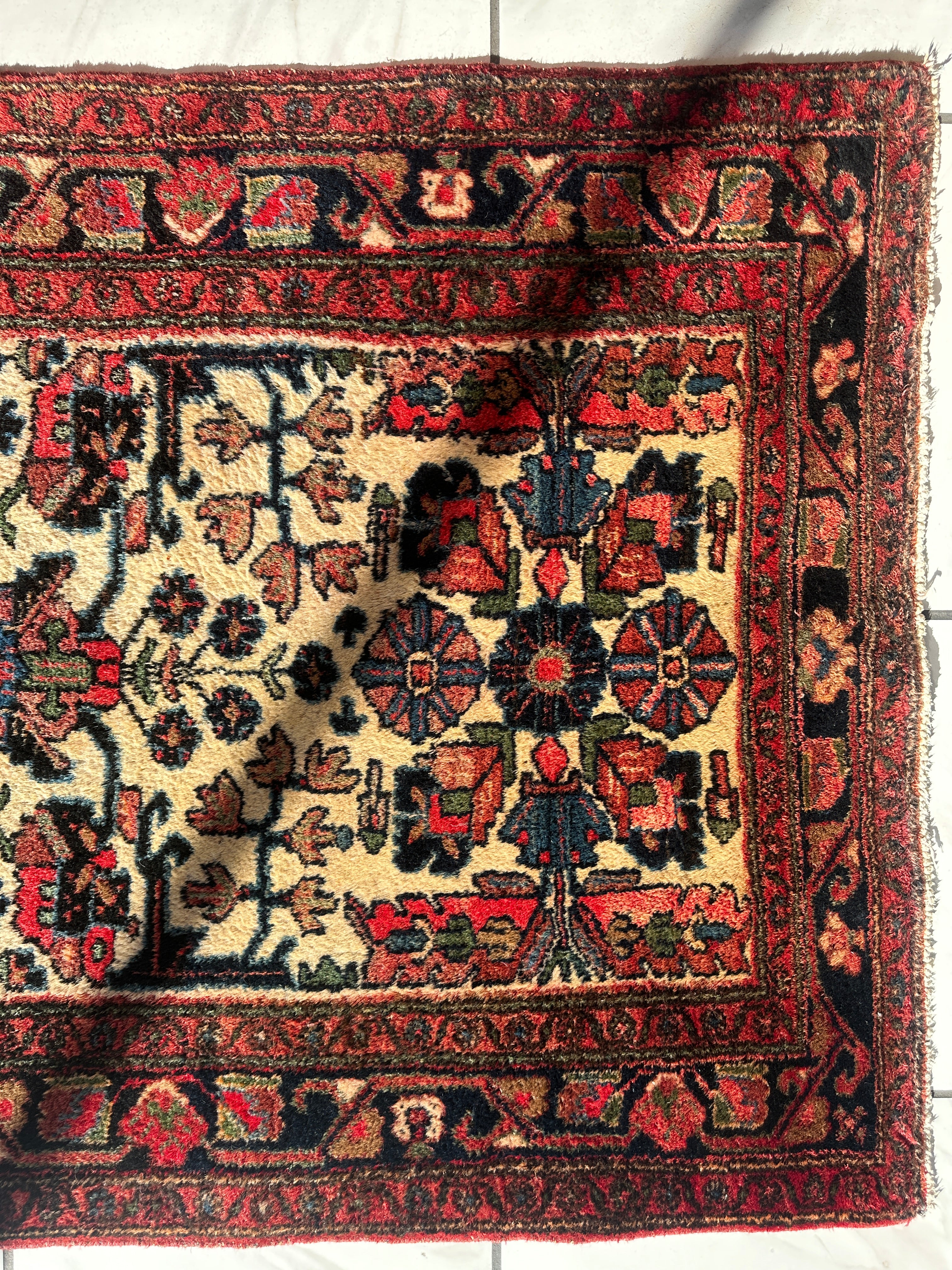 Hand-knotted Persian Hamadan wool Rug 3’9” x 6’10”