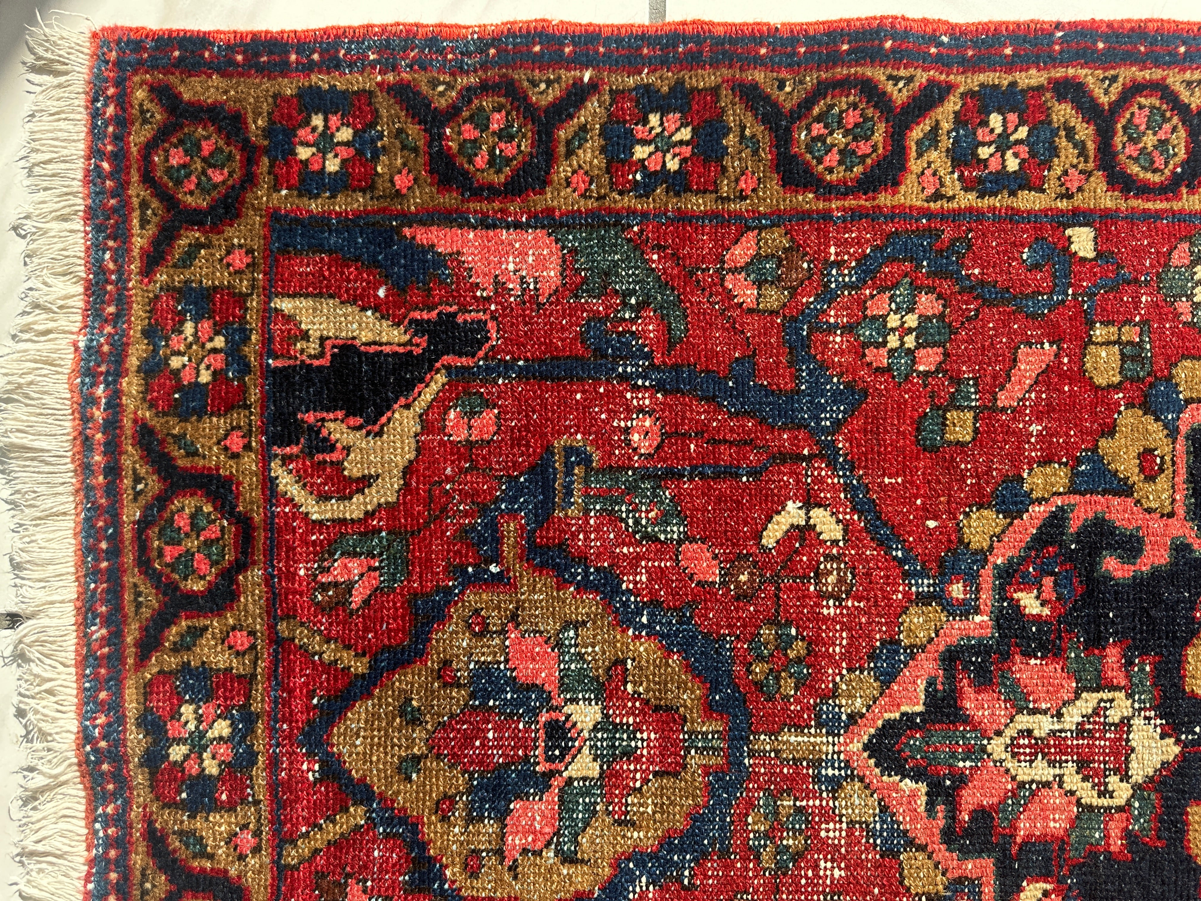 Hand-knotted Persian Hamadan wool Rug 2’8” x 4’6”