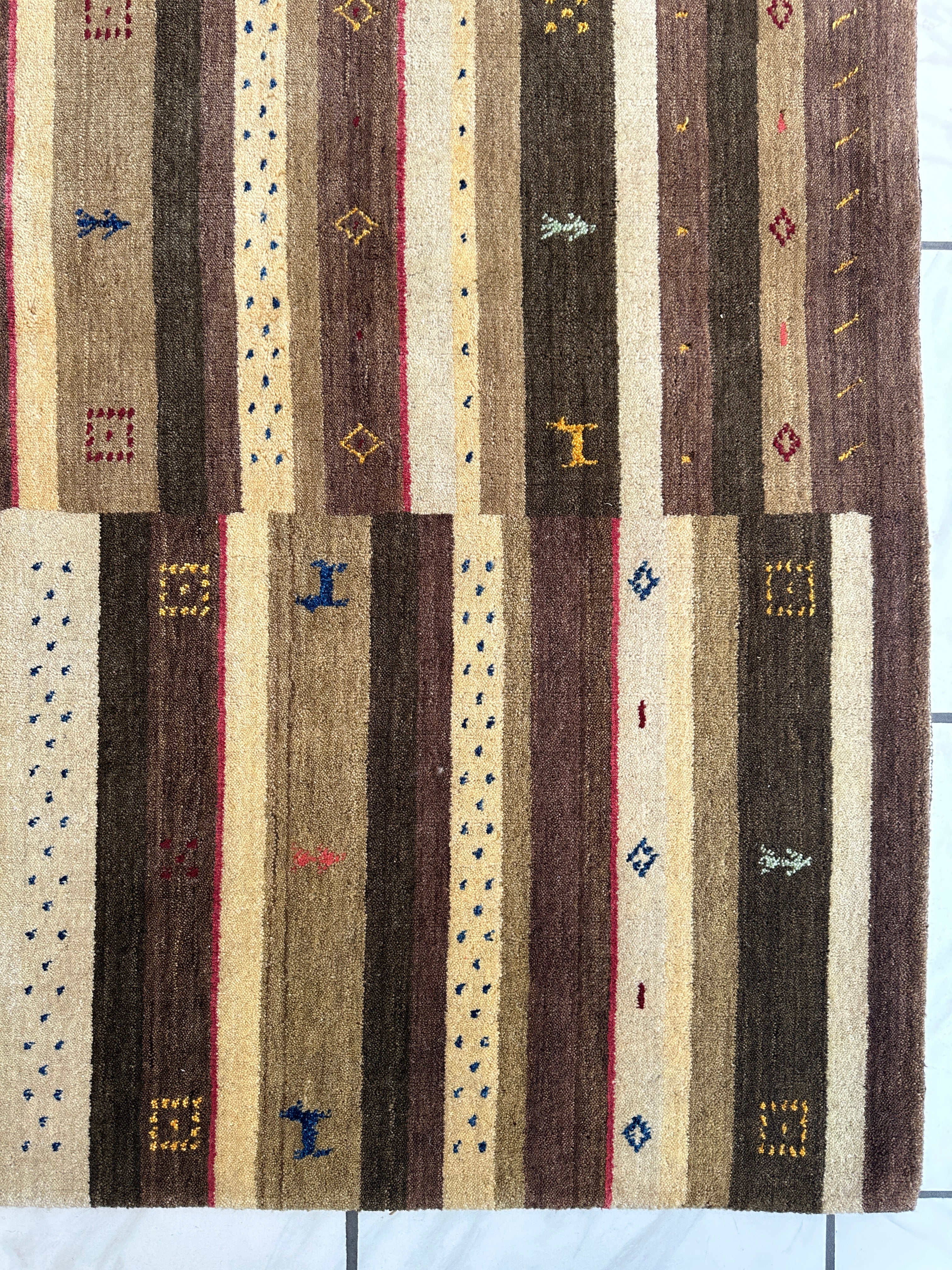 Hand-Woven Indo-Gabbeh Rug 5’4” x 7’10”