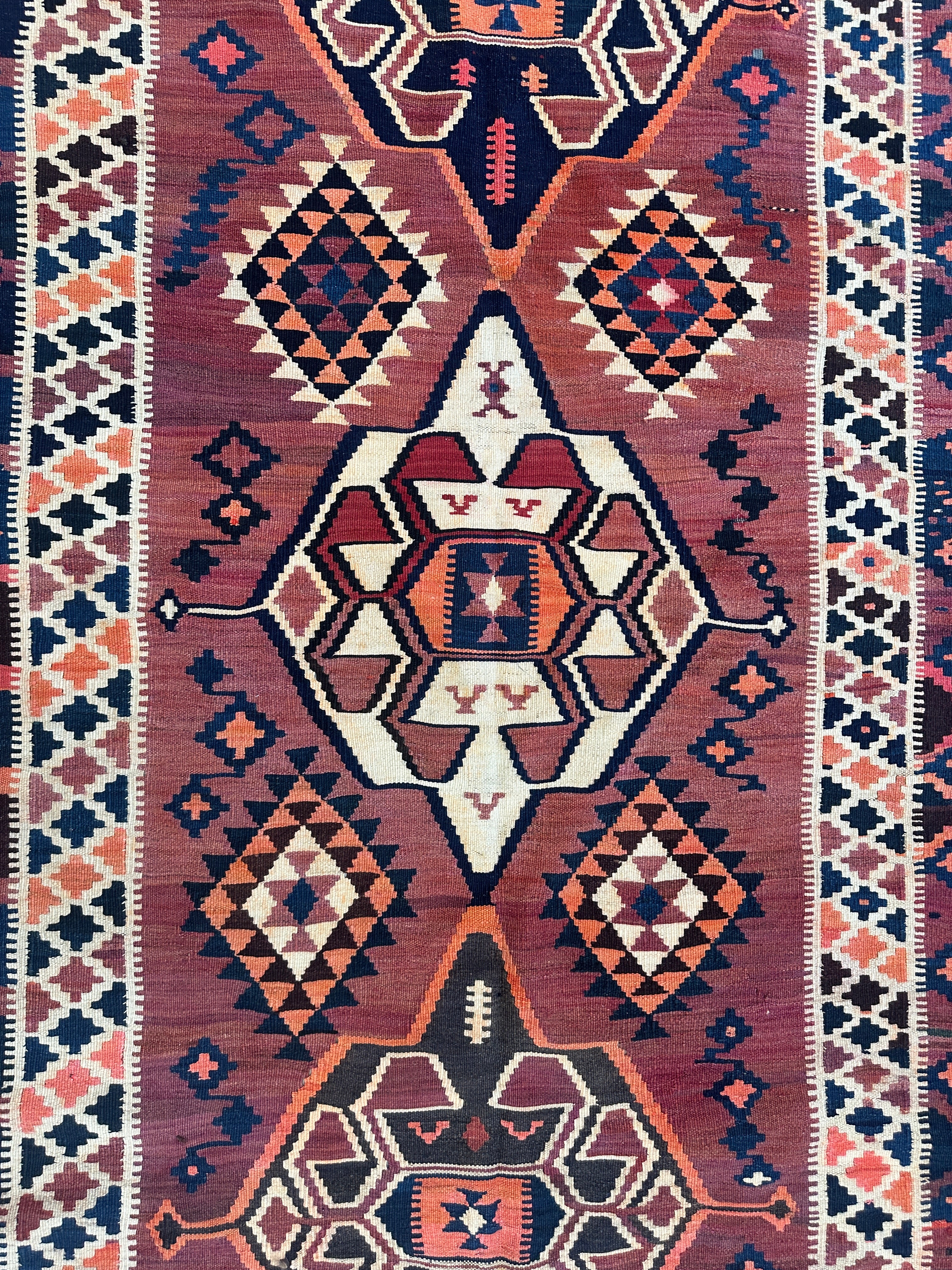 Persian Qashqai Wool Kilim 5’3” x 9’6”