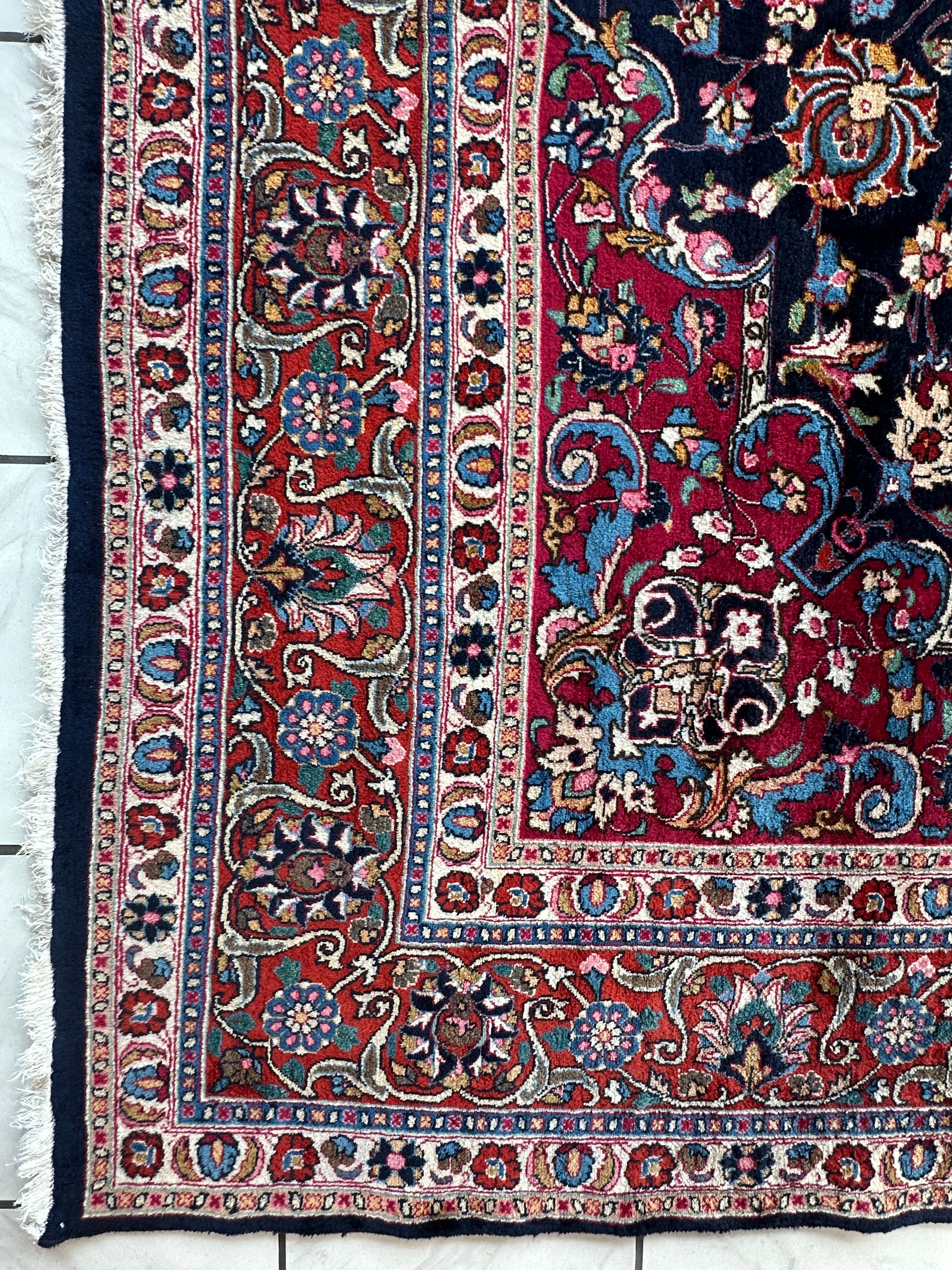 Persian Mashhad Hand Knotted Wool Area Rug 9’9” x 13’3”