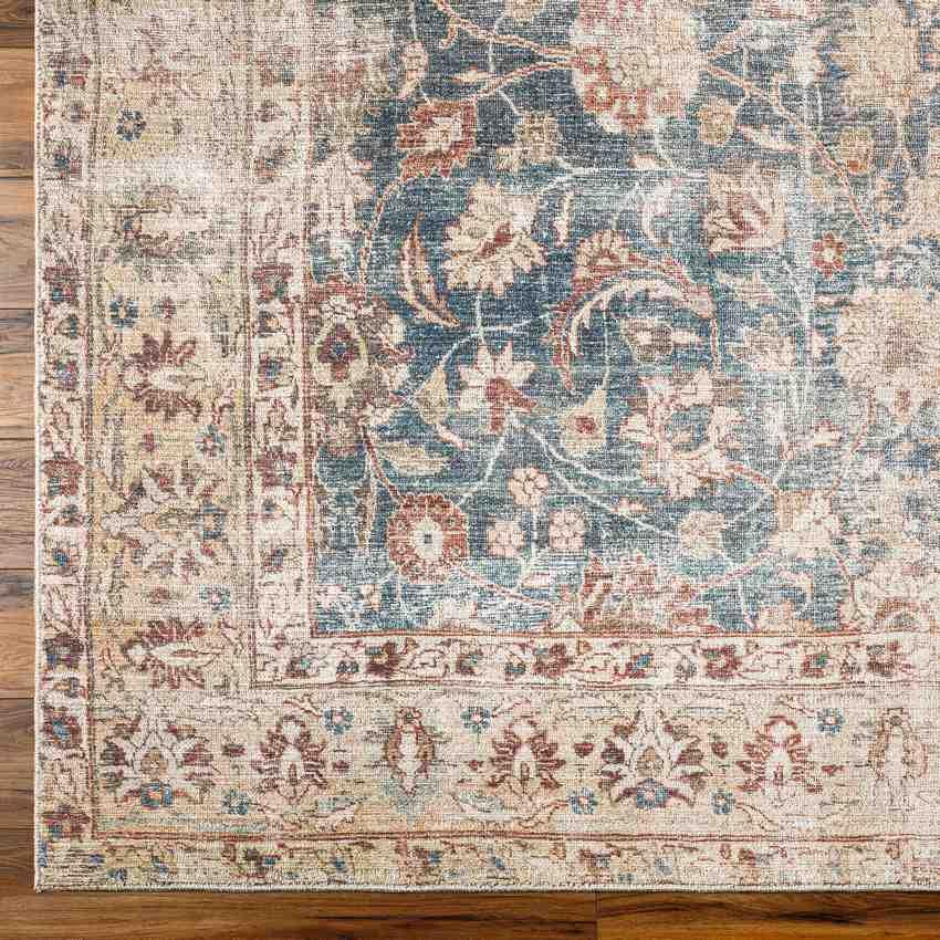 Baila Traditional Tan/Dark Green Area Rug