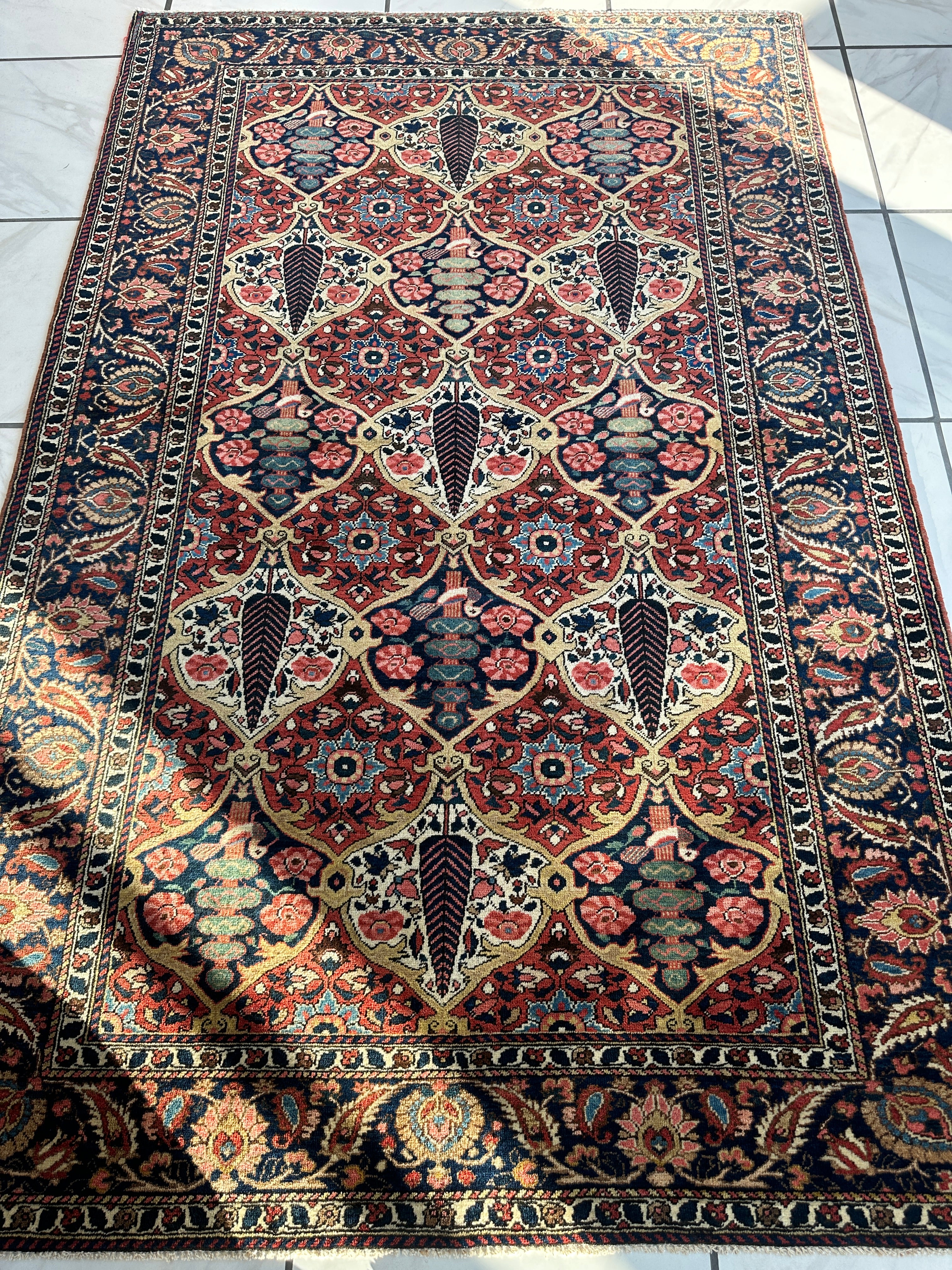 Antique Bakhtiari Rug Circa 1930’s 4’7” x 7’