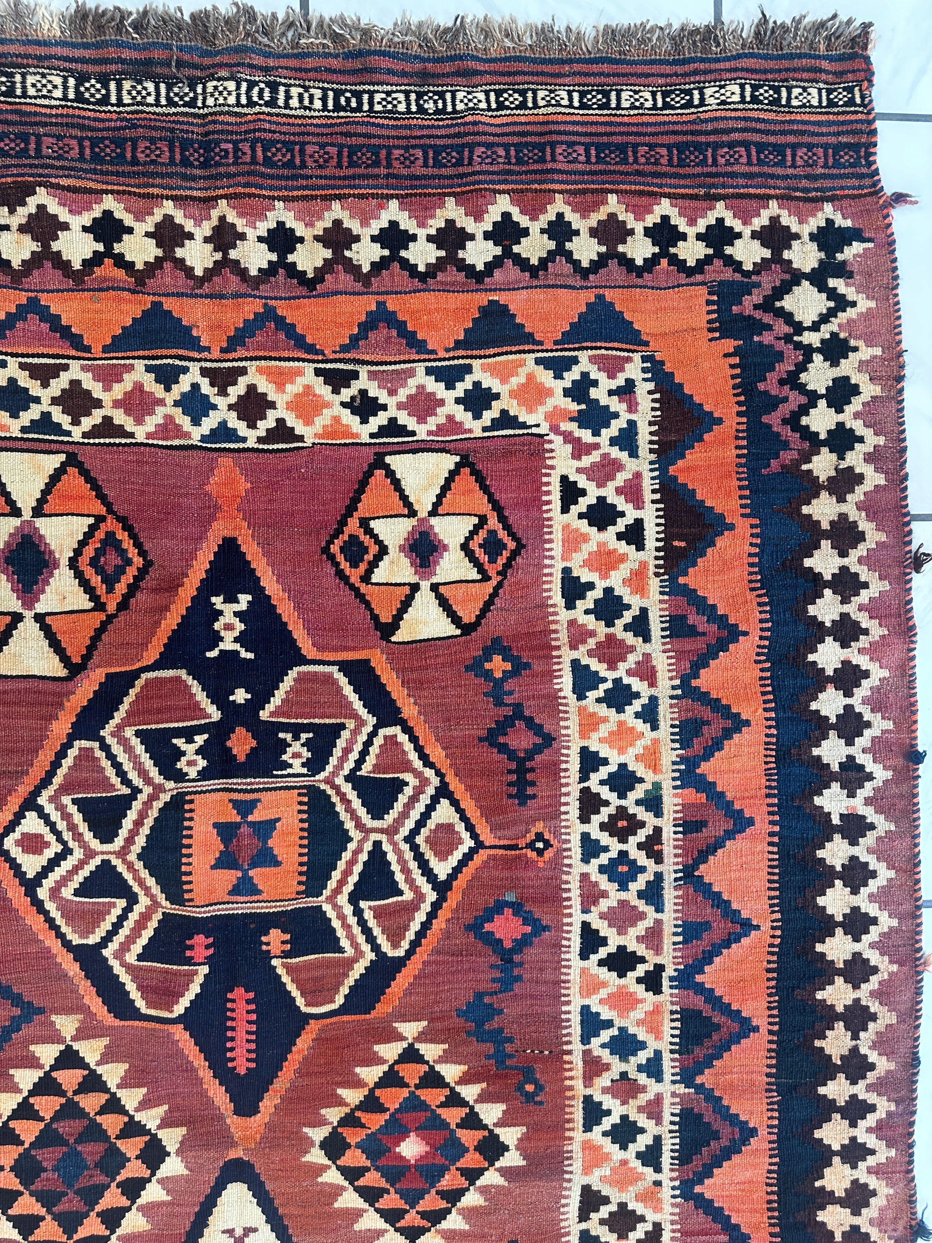 Persian Qashqai Wool Kilim 5’3” x 9’6”