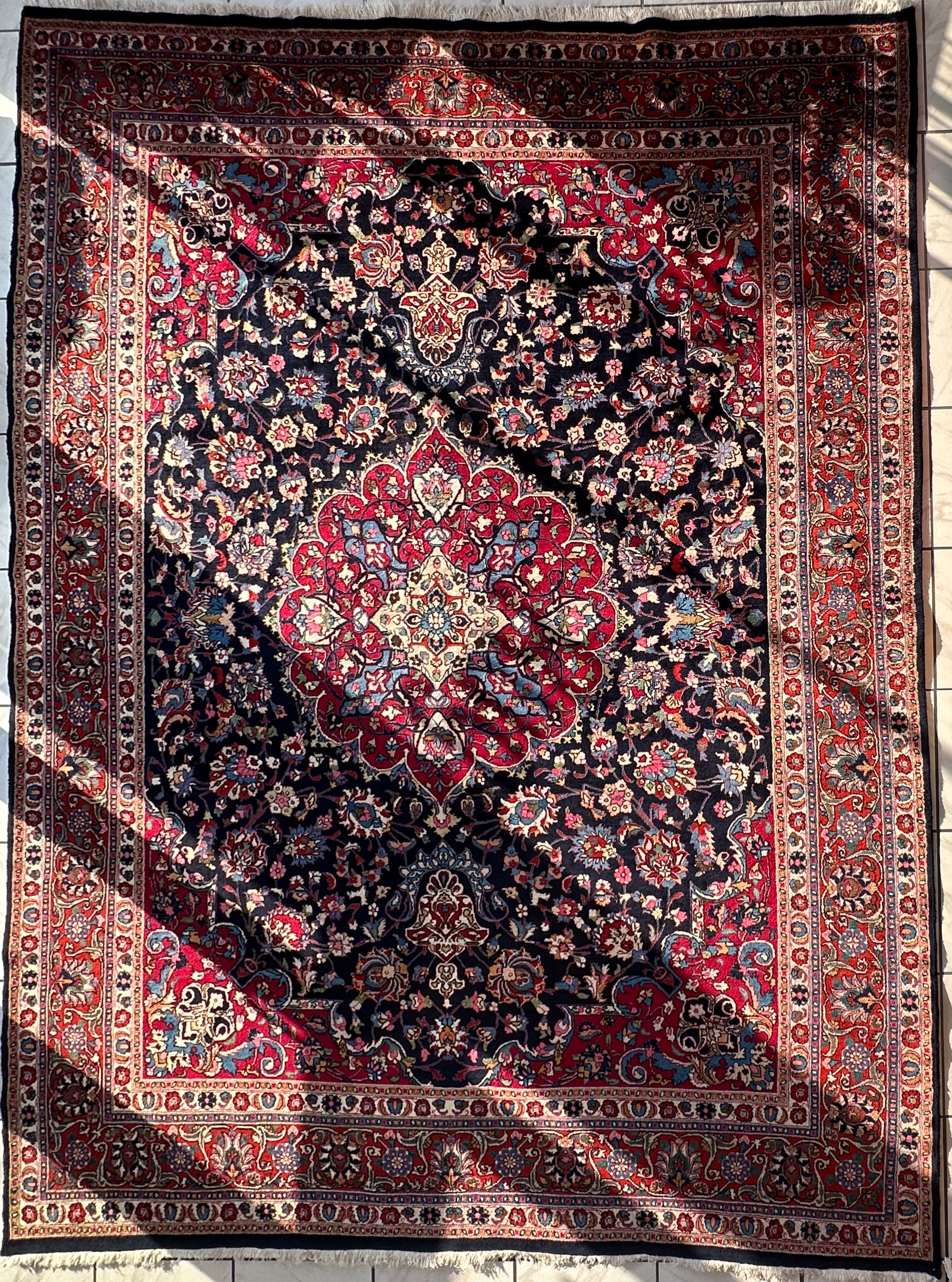 Persian Mashhad Hand Knotted Wool Area Rug 9’9” x 13’3”