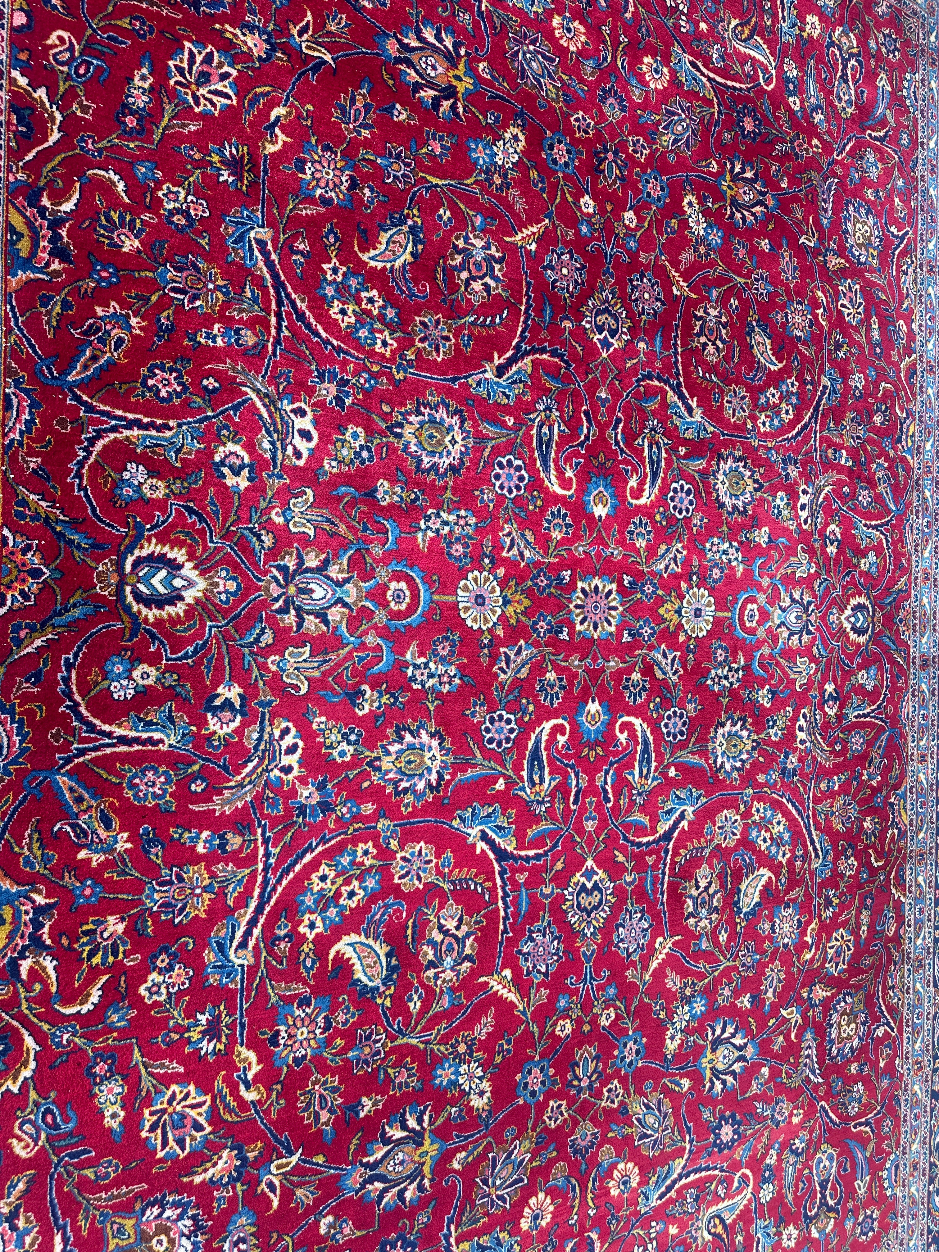 Incredible Persian Kashan All Over Wool Rug 10’2” x 14’