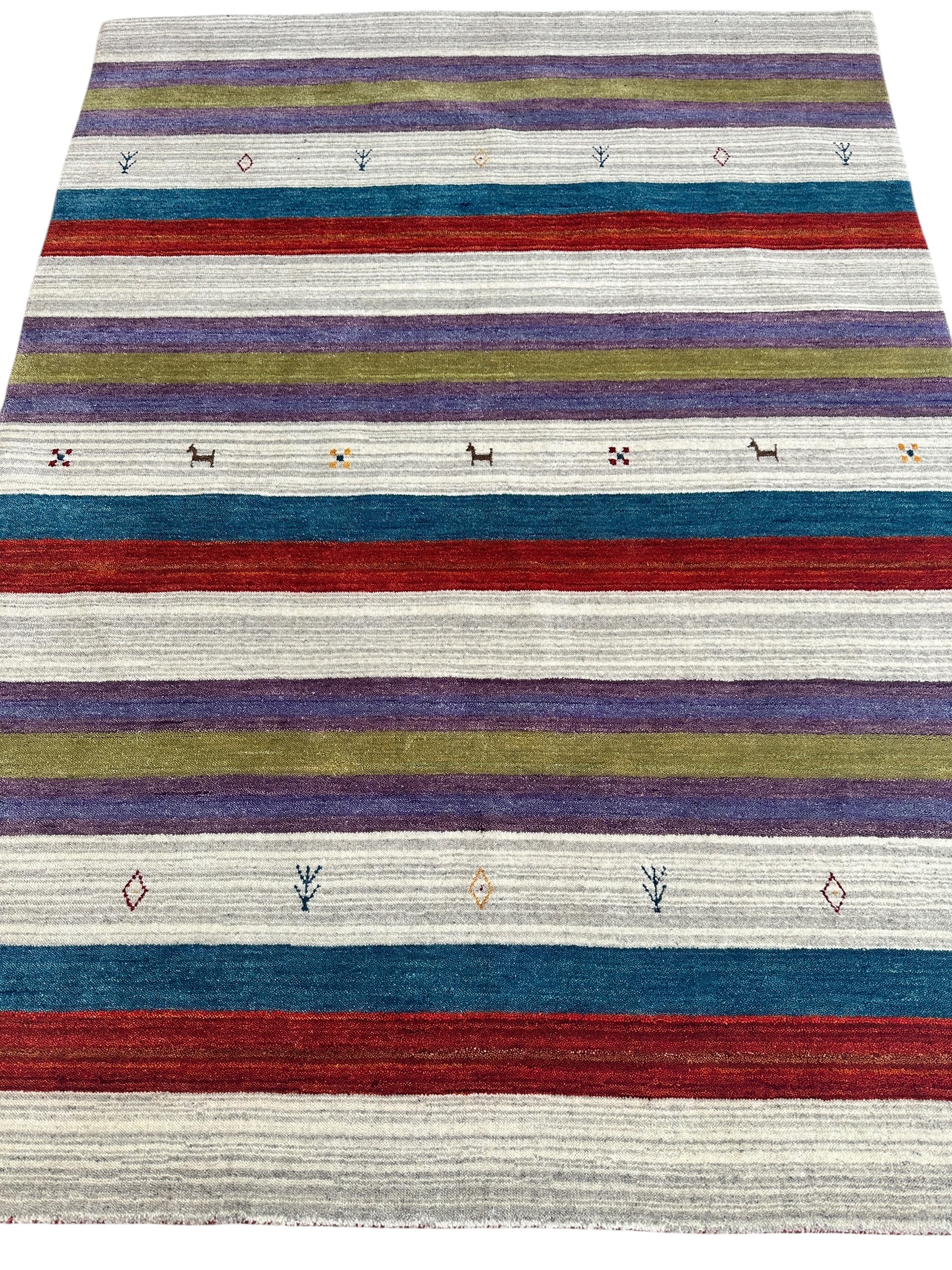 Hand-loomed Gabbeh Rug 4’10” x 6’5”