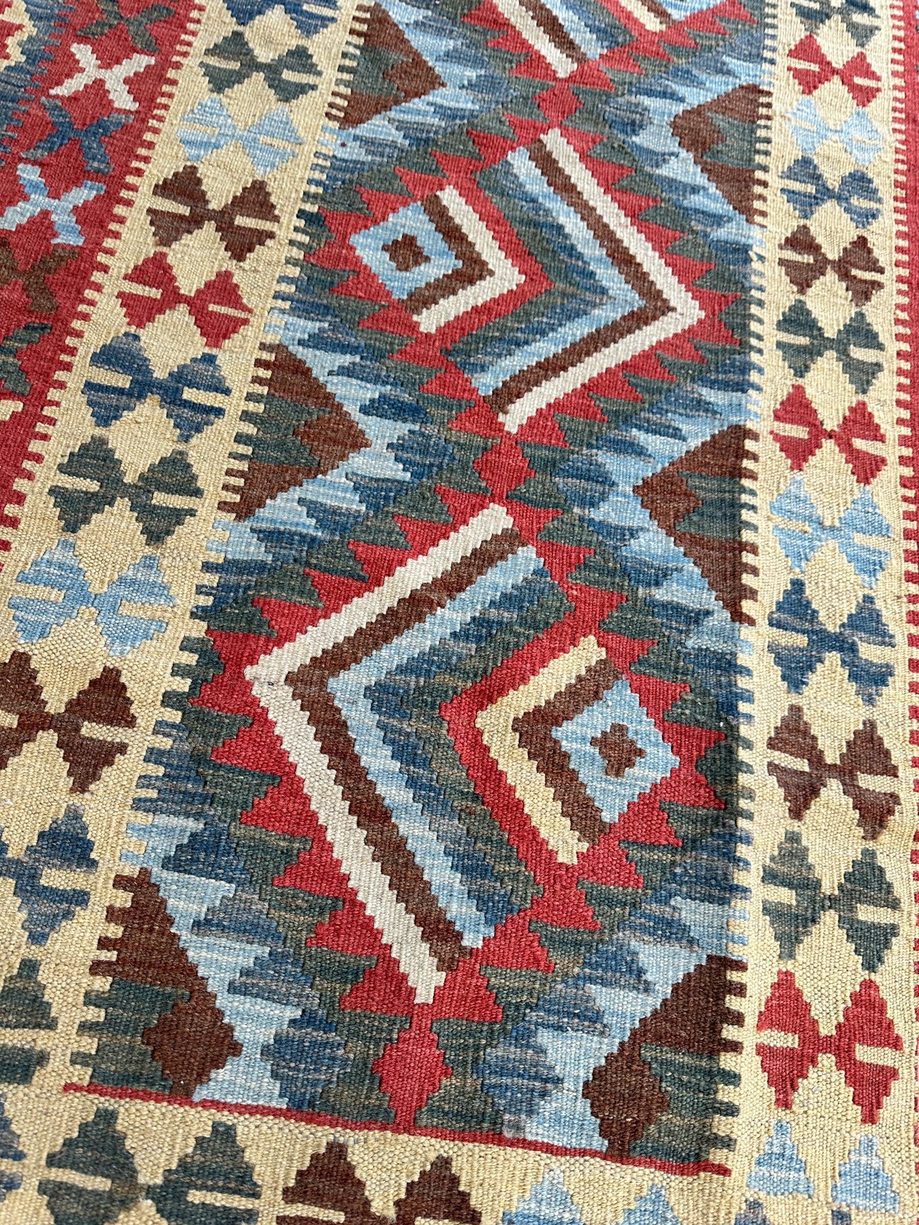 Afghani Maimana Kilim Wide Runner Rug 3’3” x 6’8”