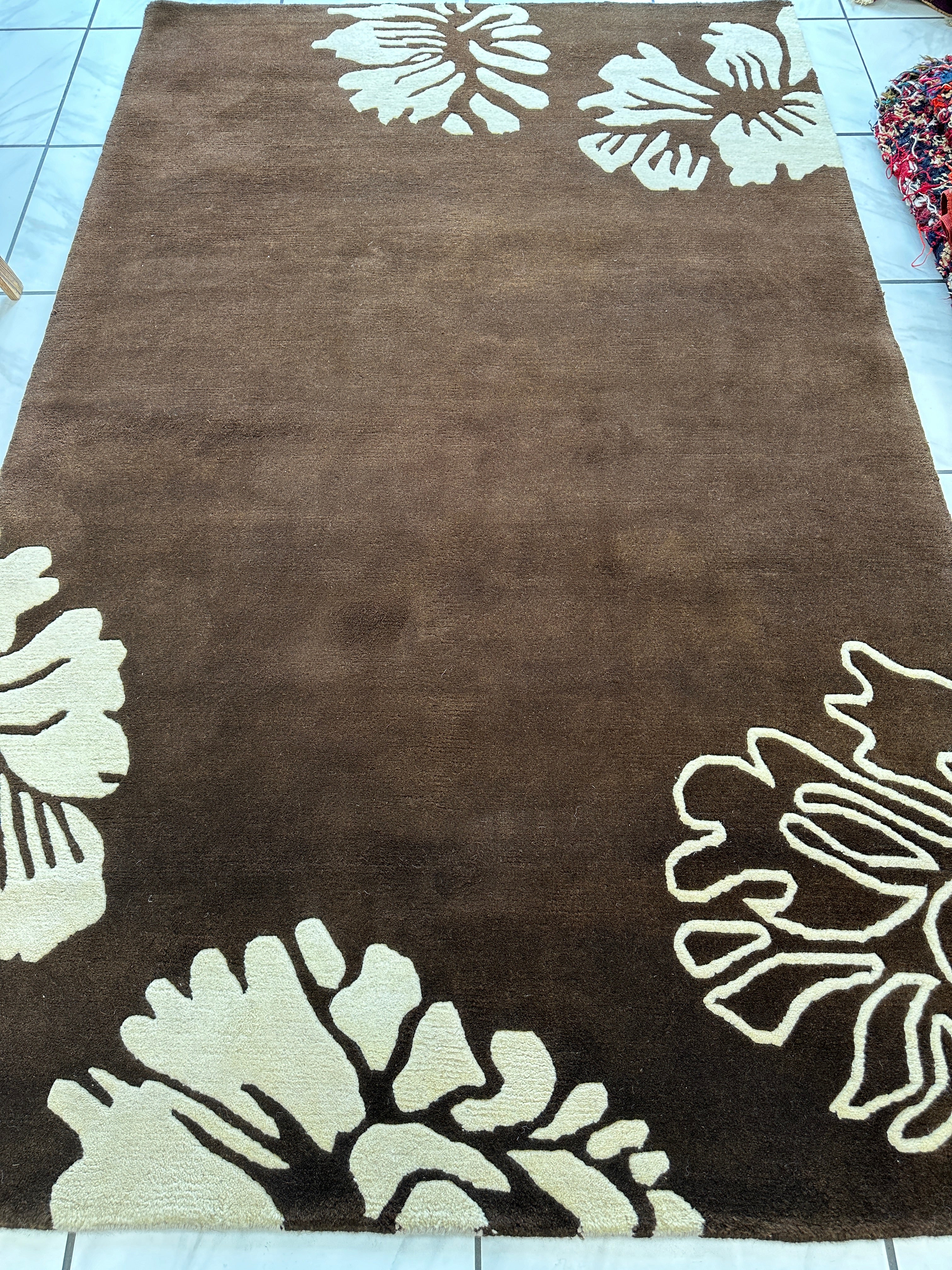 Thick Handwoven Wool Rug 5’1” x 8’2”