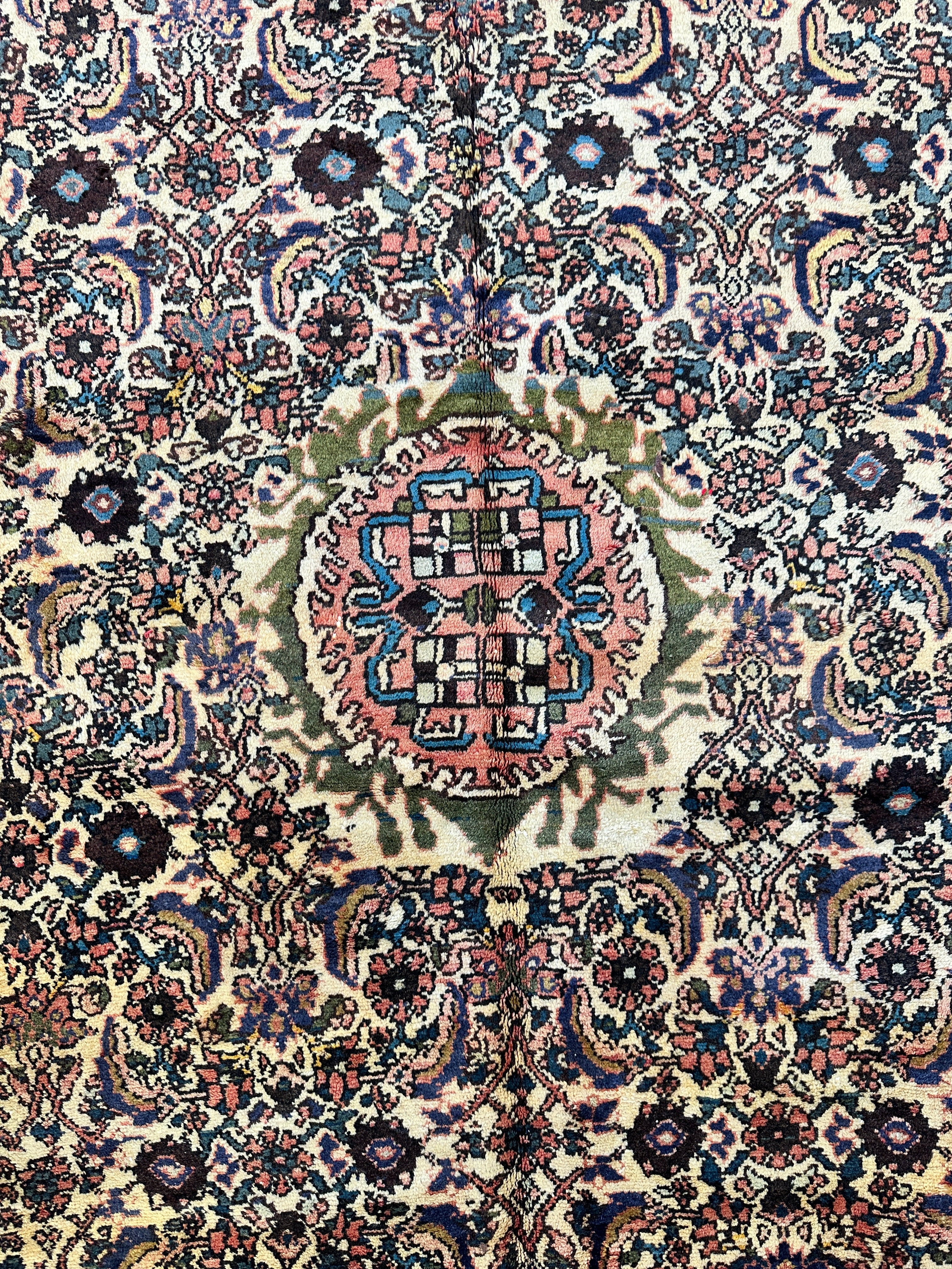 Hand-Knotted Persian Bidjar Herati Wool Runner – 4'11" x 13'2" – Durable Traditional Rug