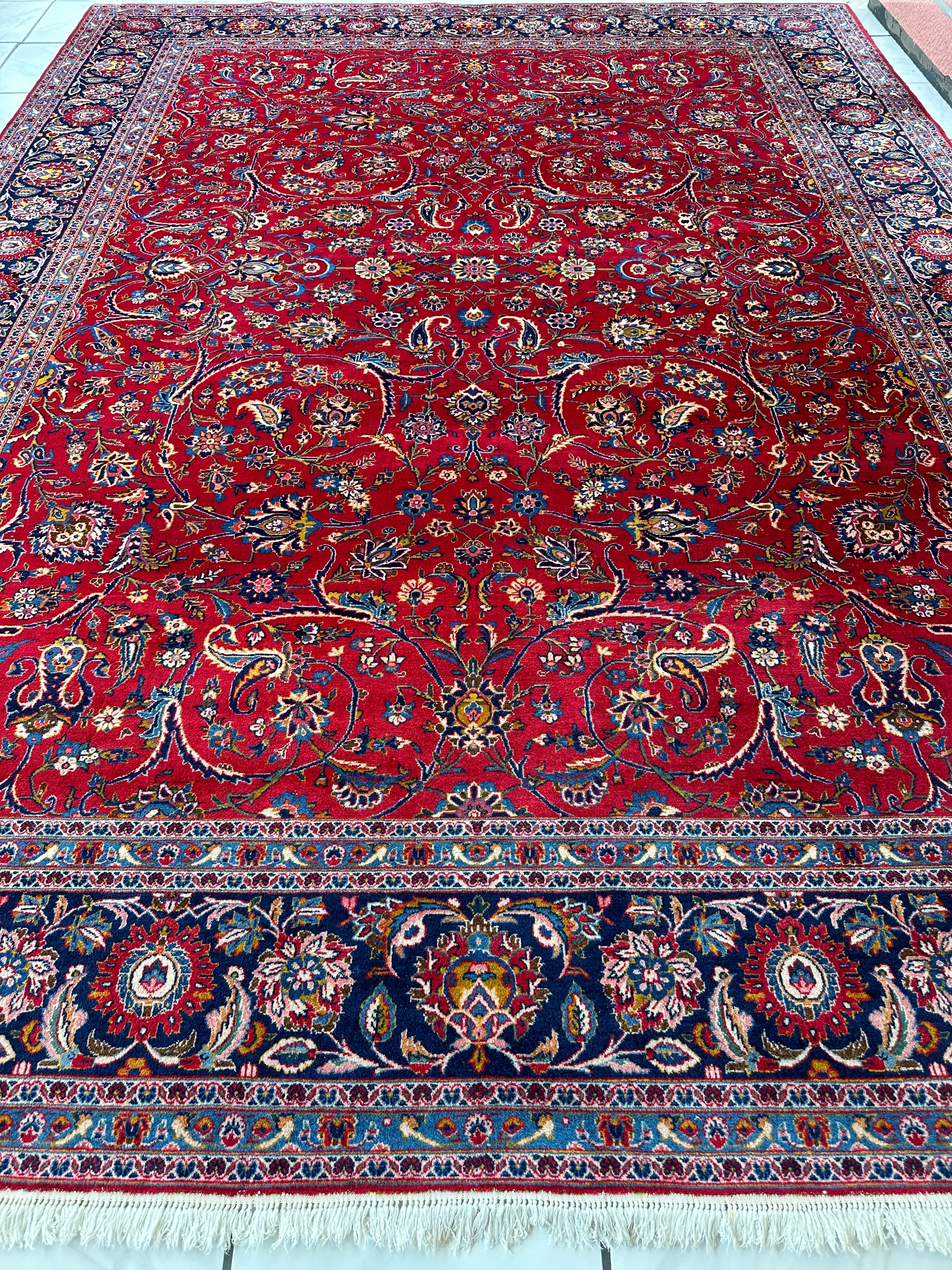 Incredible Persian Kashan All Over Wool Rug 10’2” x 14’