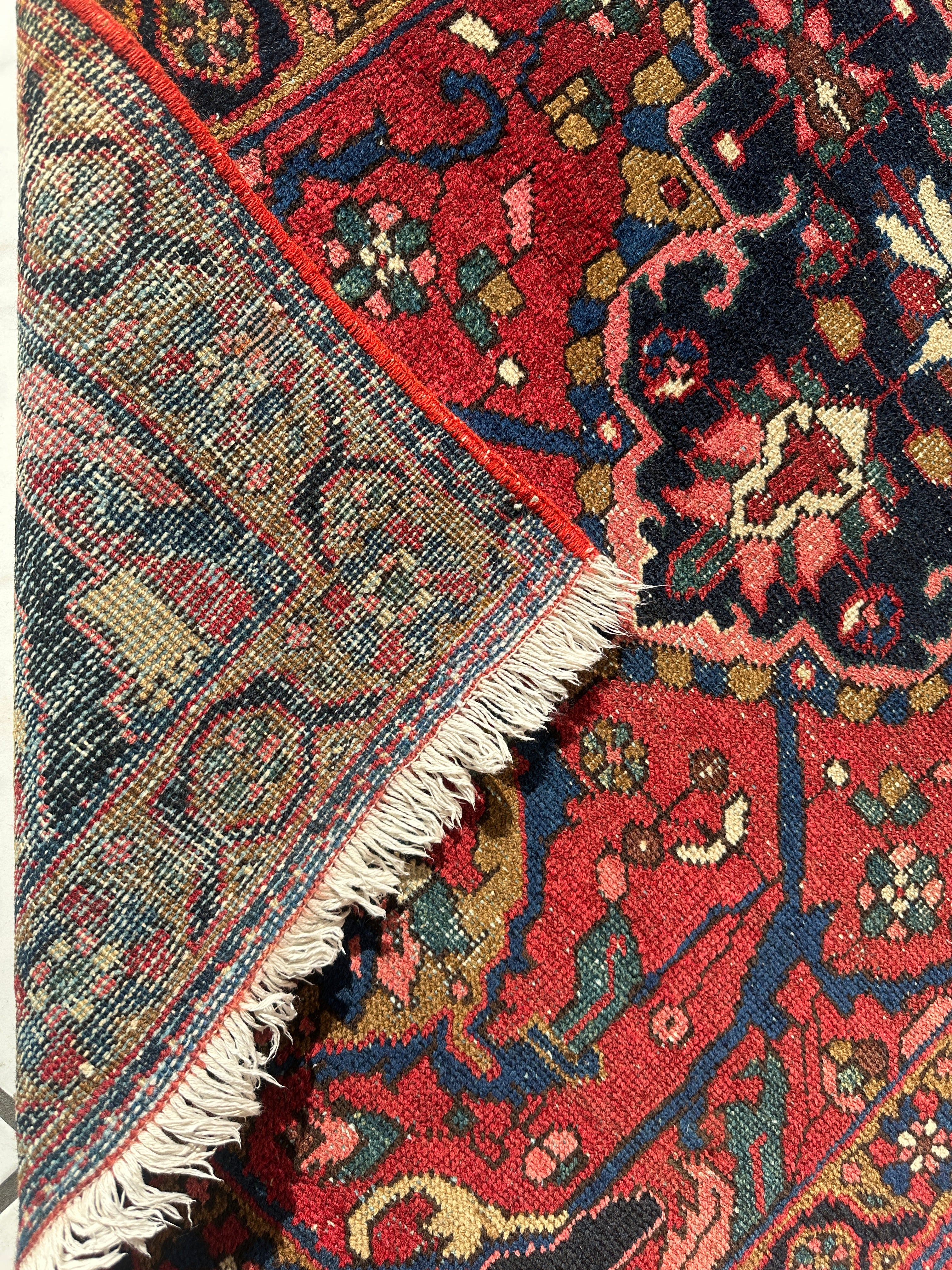 Hand-knotted Persian Hamadan wool Rug 2’8” x 4’6”