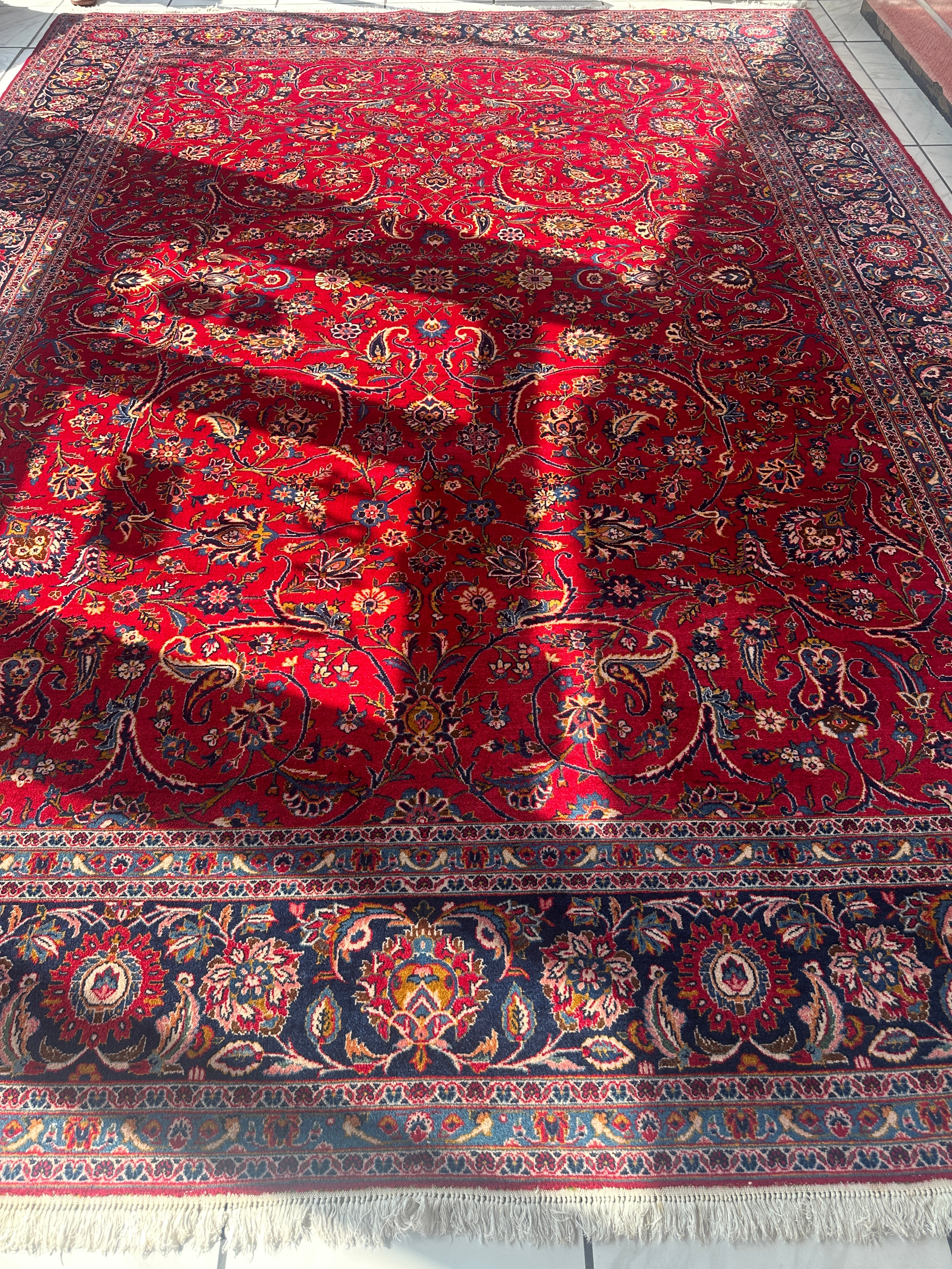 Incredible Persian Kashan All Over Wool Rug 10’2” x 14’