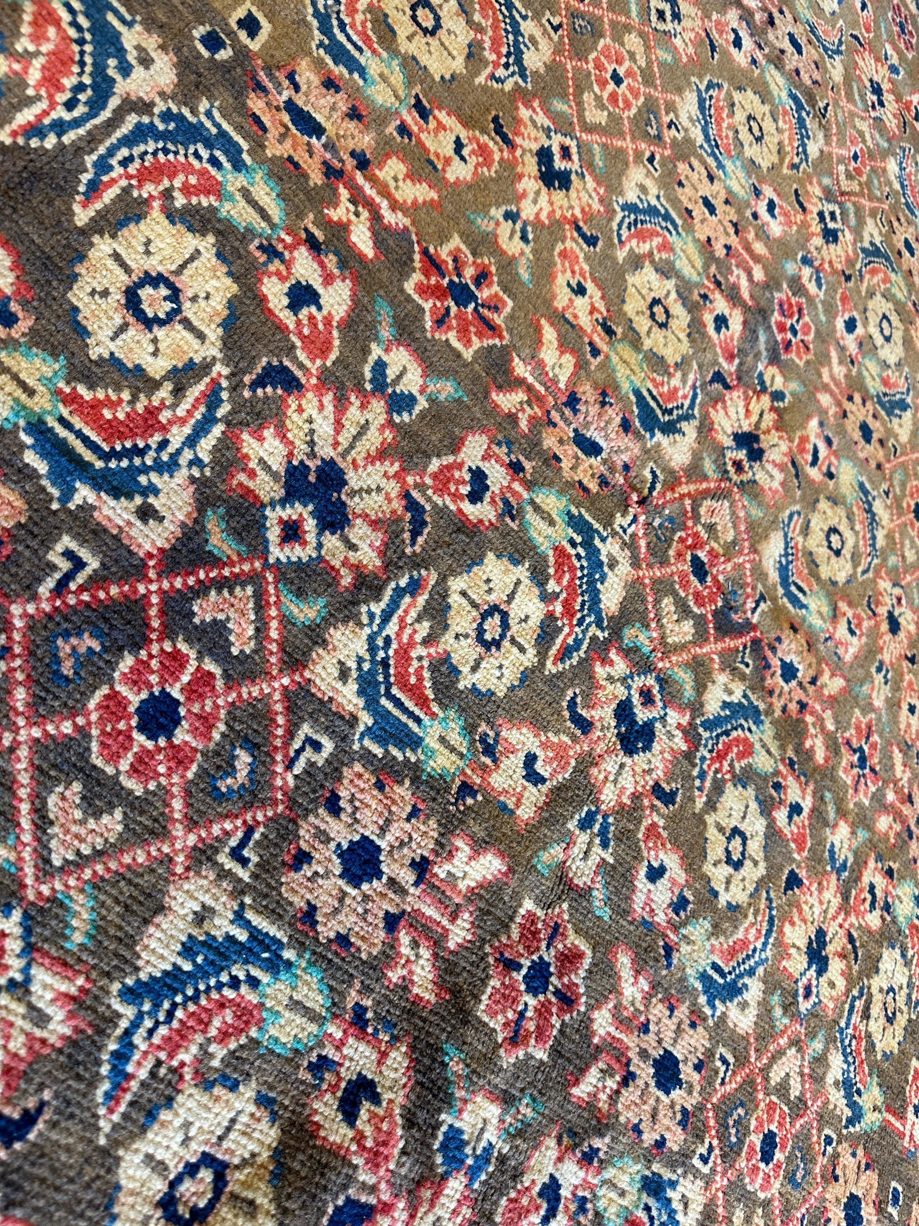 Vintage Hand-knotted Persian Bakhtiari Rug Circa 19240’s Wool 6’8” x 9’9”