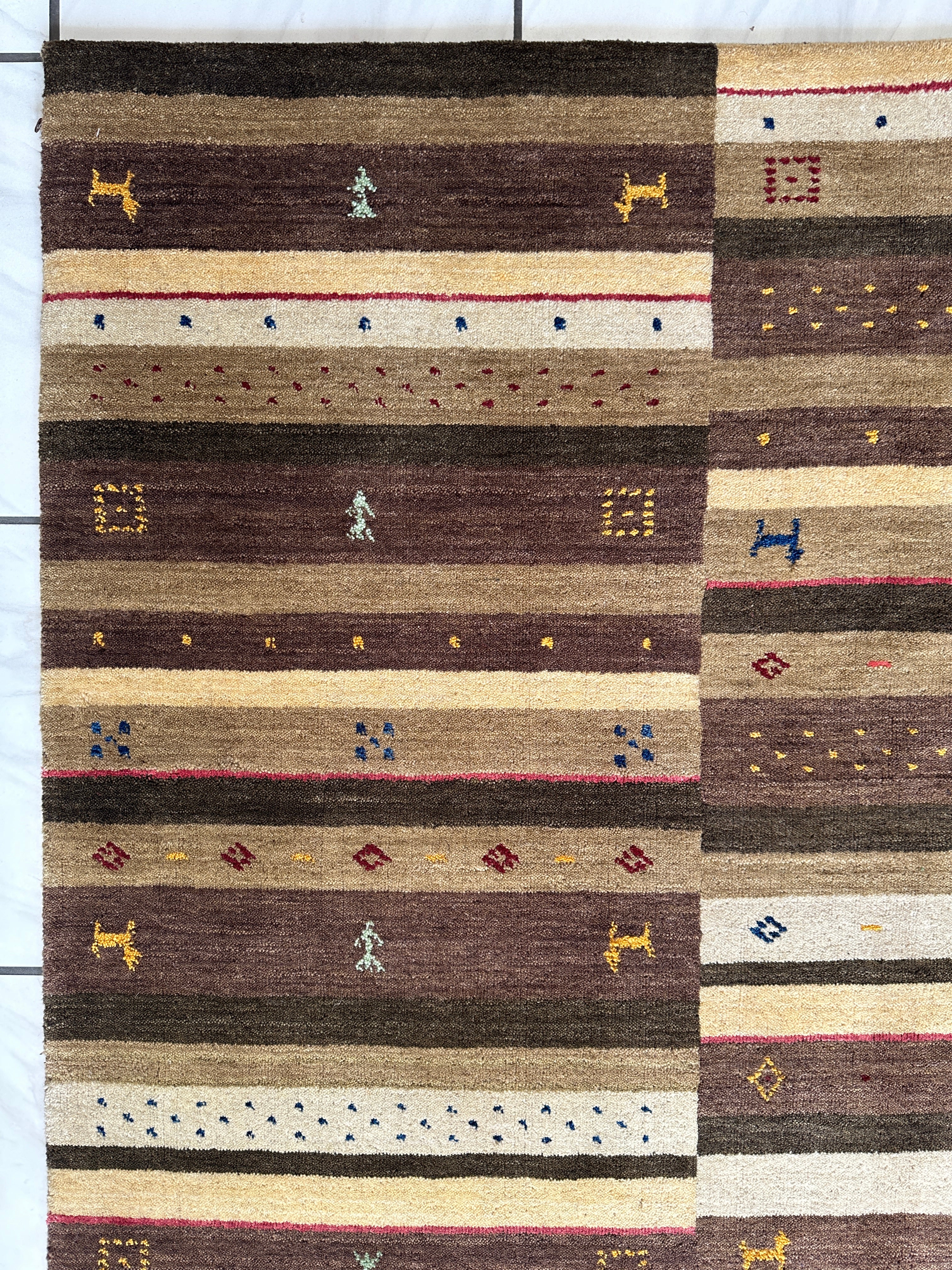 Hand-Woven Indo-Gabbeh Rug 5’4” x 7’10”