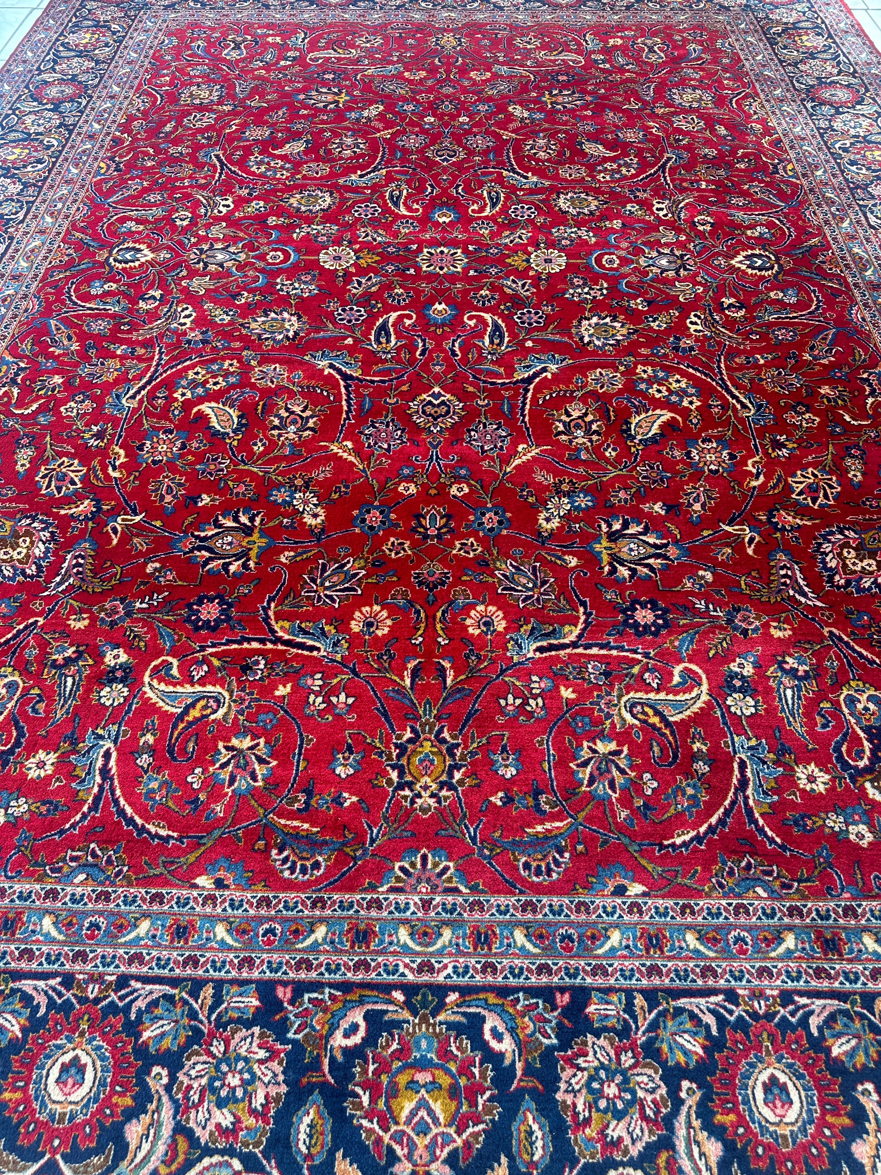 Incredible Persian Kashan All Over Wool Rug 10’2” x 14’