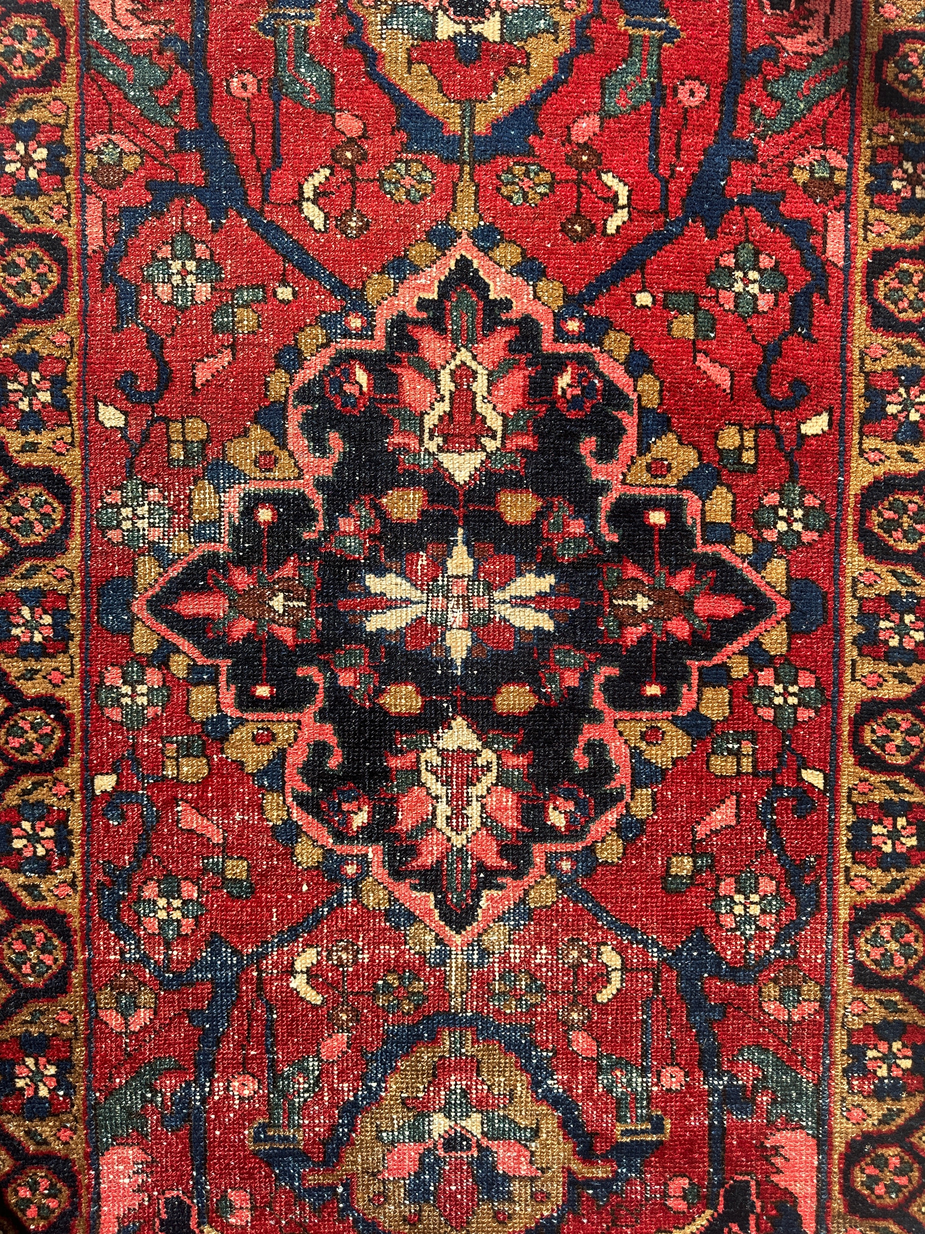 Hand-knotted Persian Hamadan wool Rug 2’8” x 4’6”