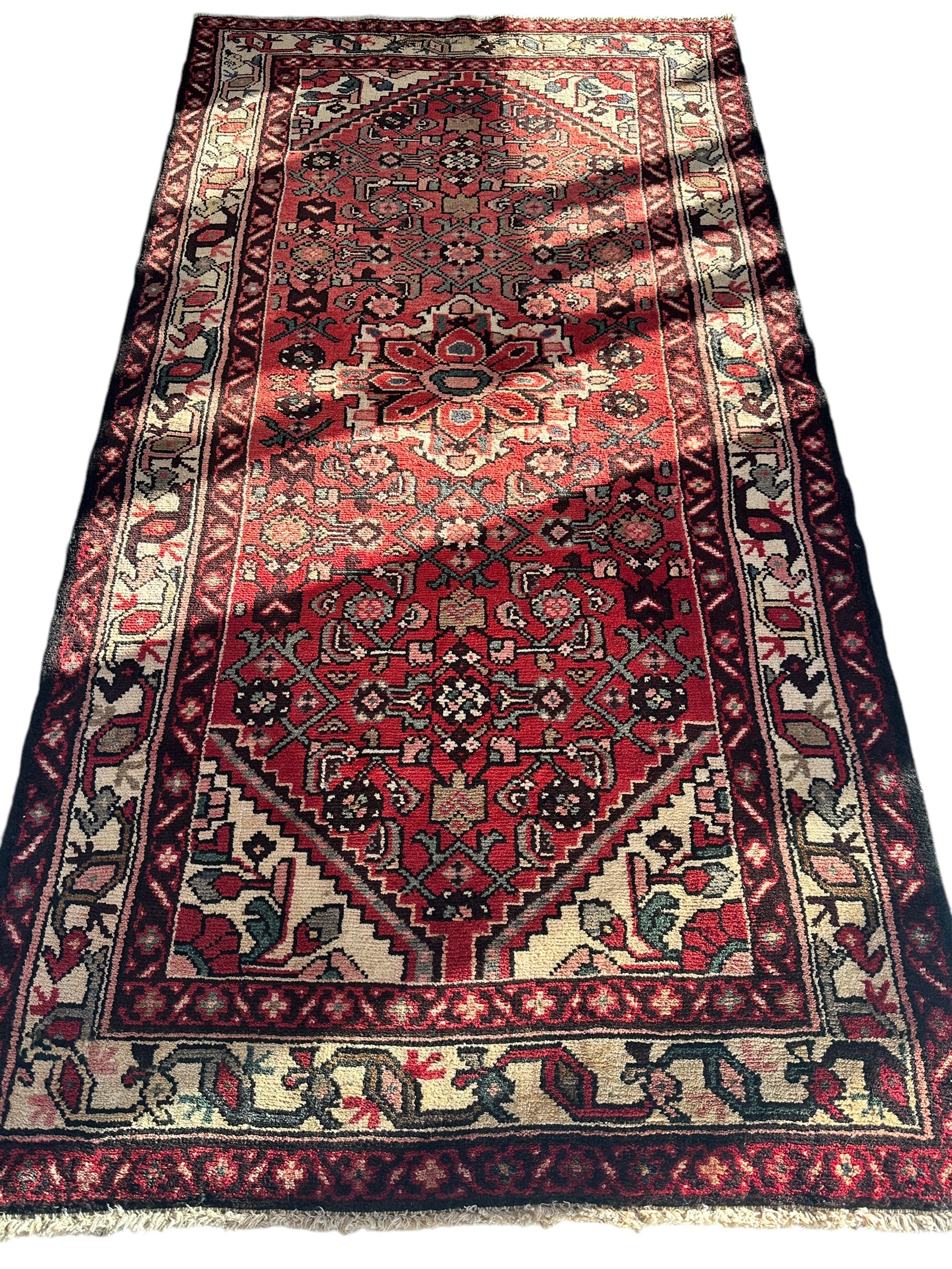 Vintage Persian Hamadan Rug 3’7” x 6’8”