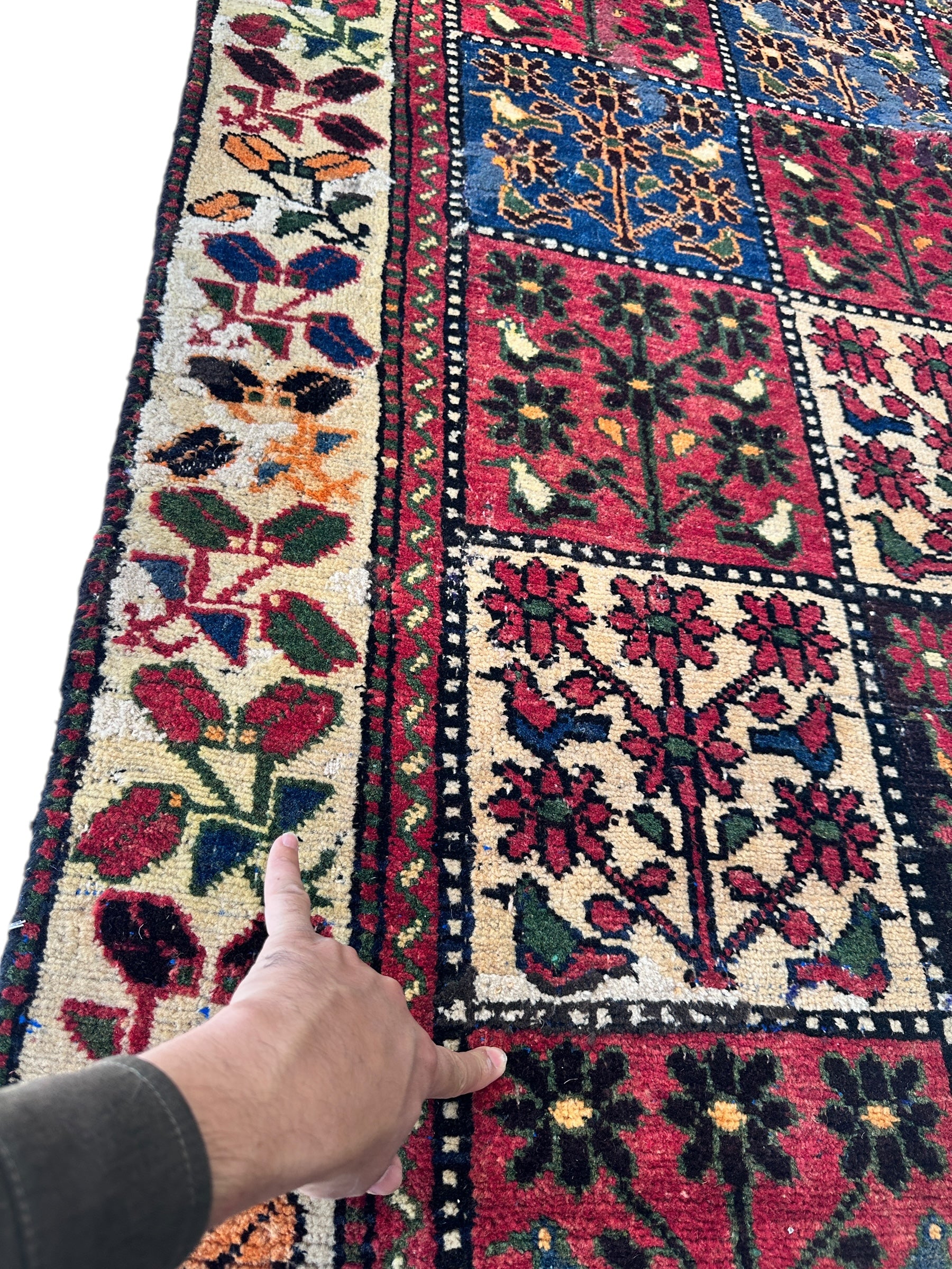 Vintage Persian Bakhtiari Garden Design" aka "4 Seasons Rug" | 6’3” x 9’