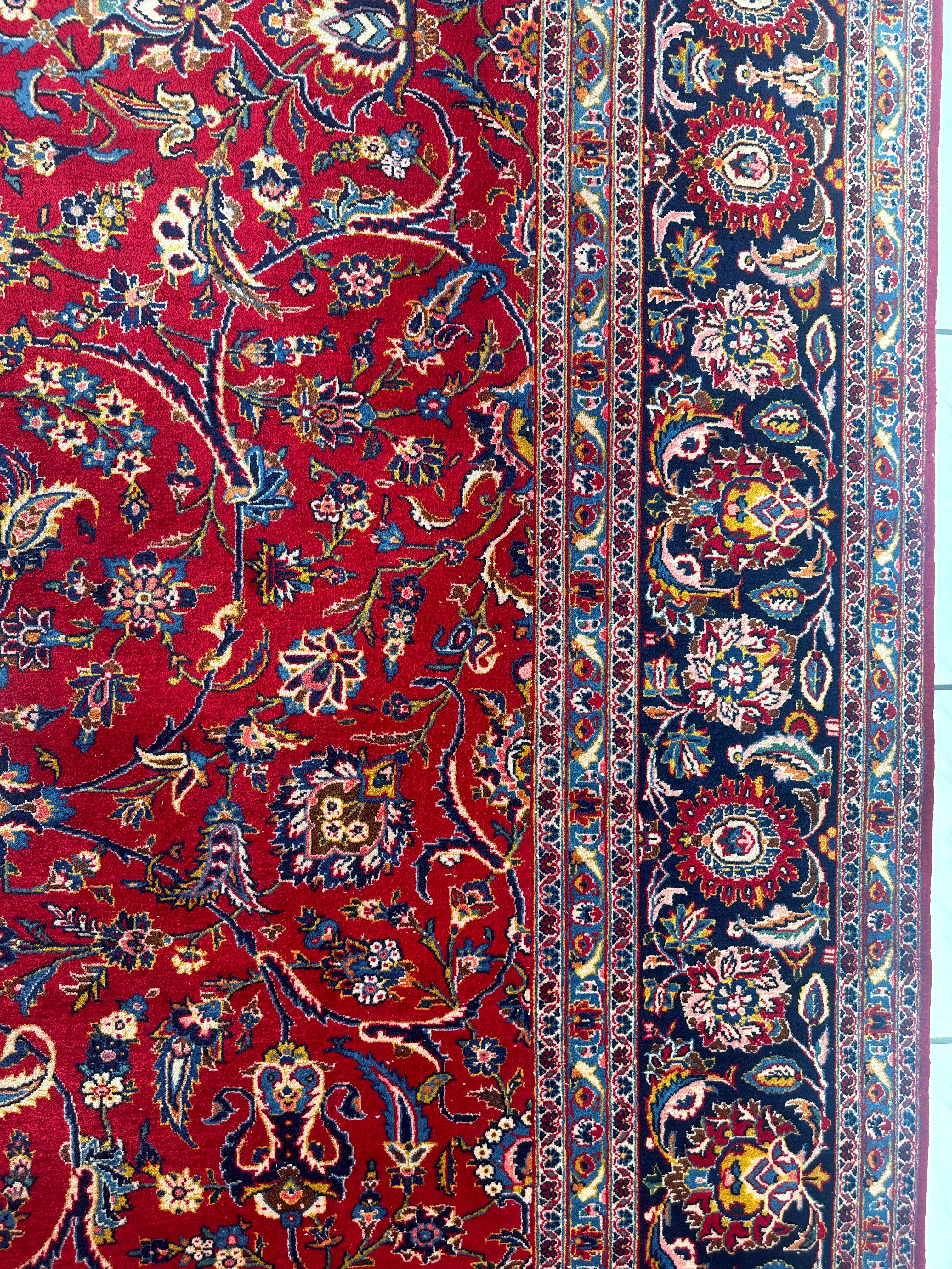 Incredible Persian Kashan All Over Wool Rug 10’2” x 14’