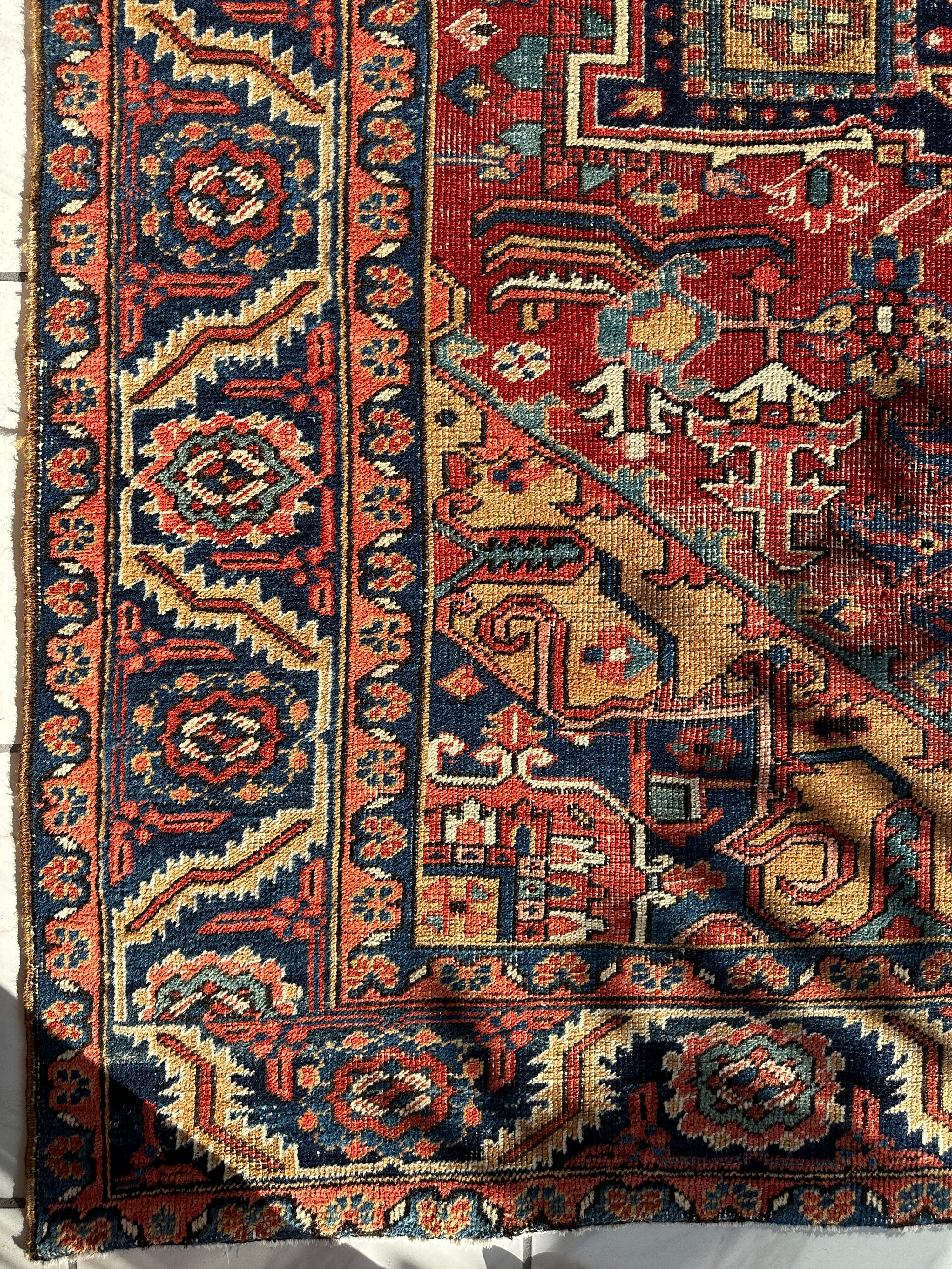 Antique Persian Herize Area Rug 6’10” x 9’1”