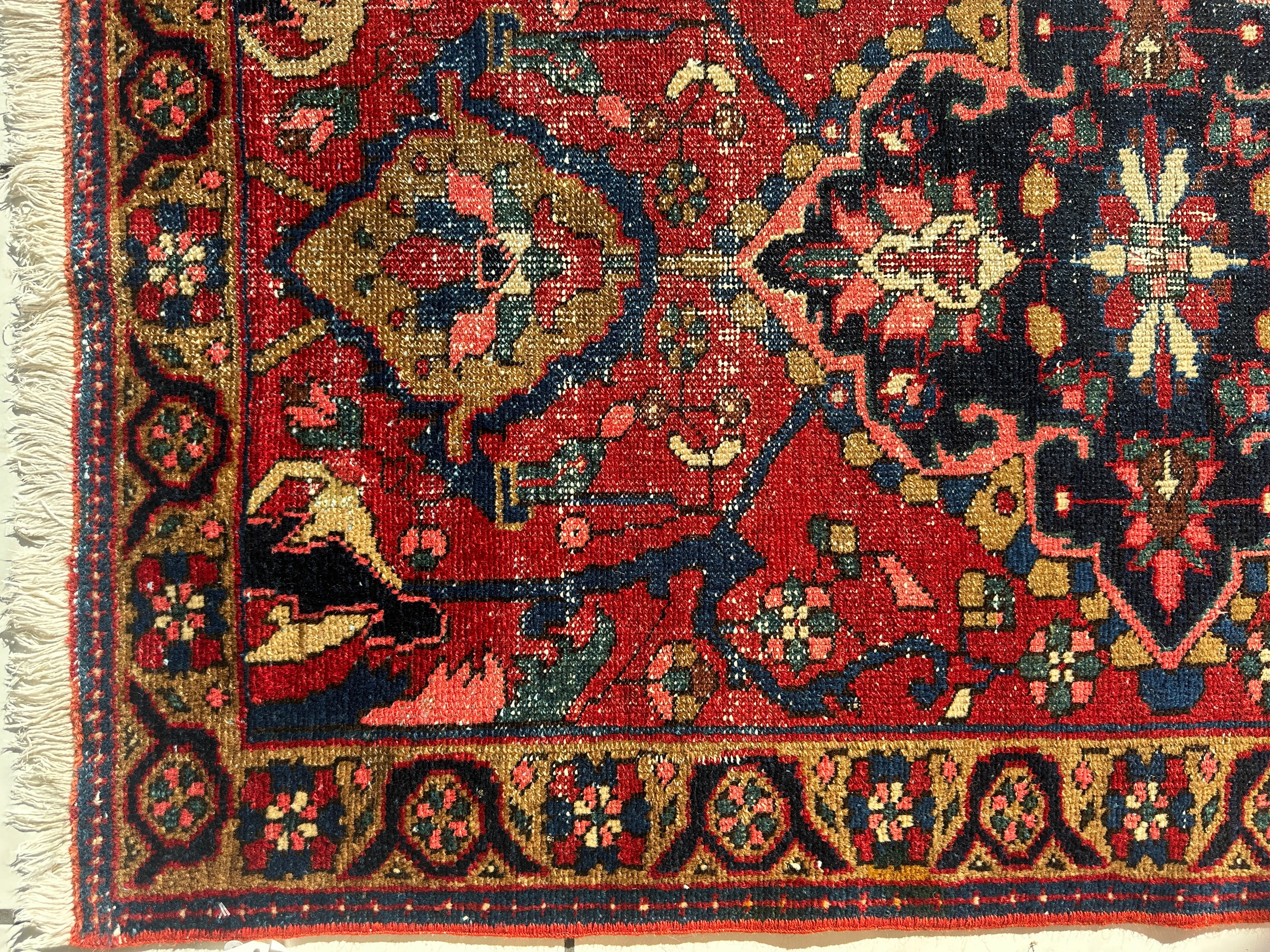 Hand-knotted Persian Hamadan wool Rug 2’8” x 4’6”