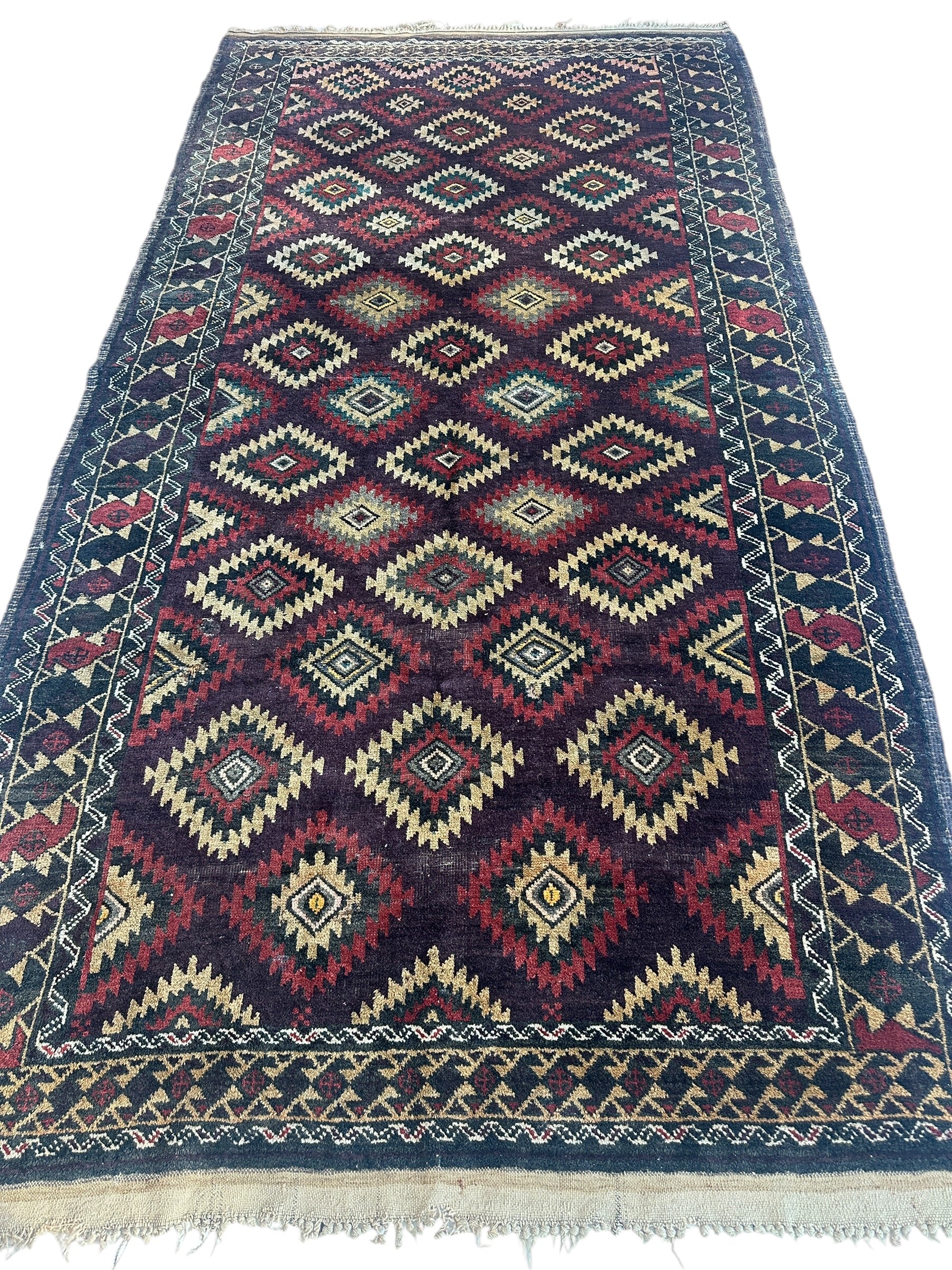 Antique 1900’s Tribal Baluch Wool Rug 4’5” x 8’6”