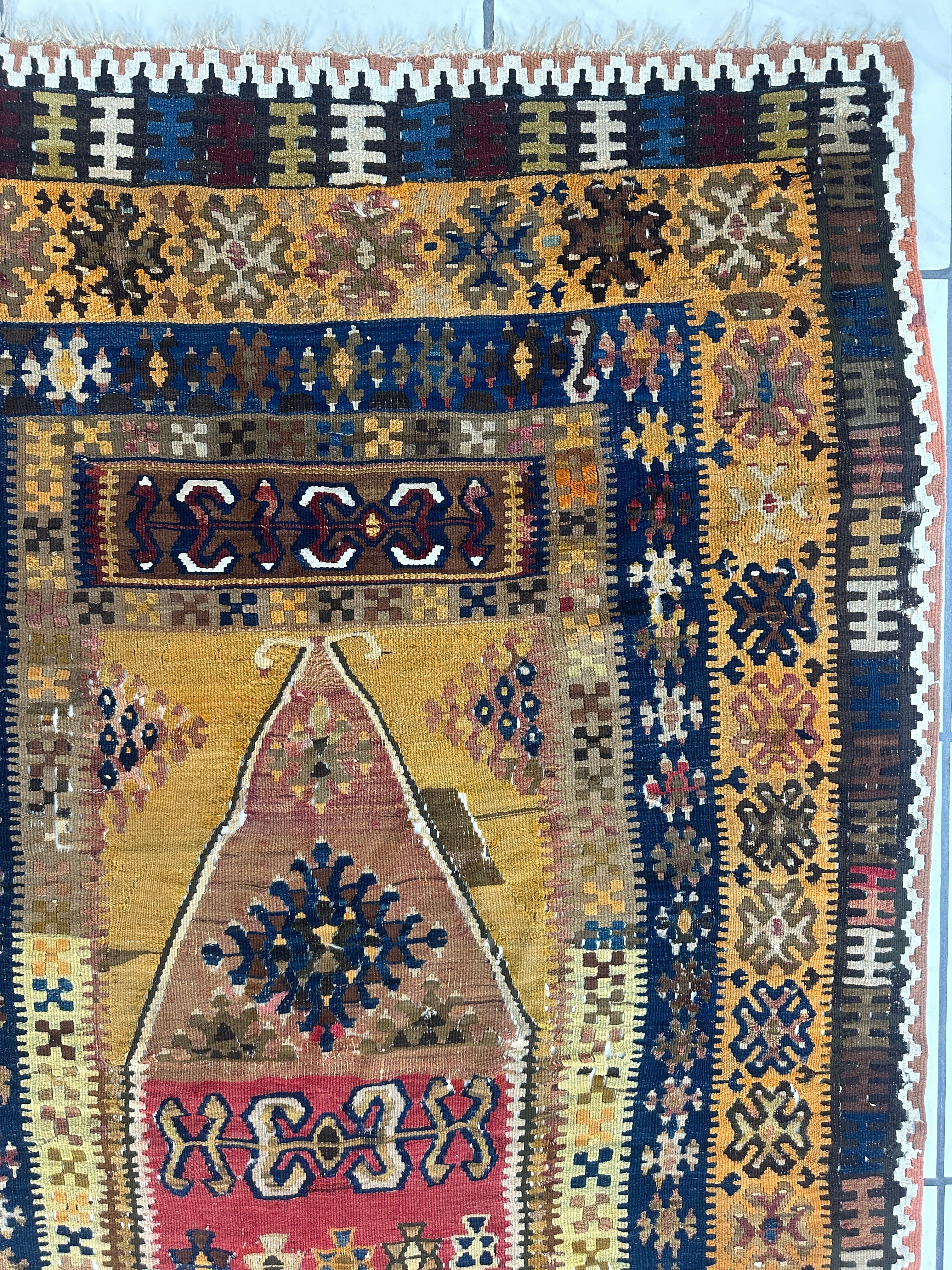 Antique Anatolian Wool Prayer Rug 4’ x 6’6”