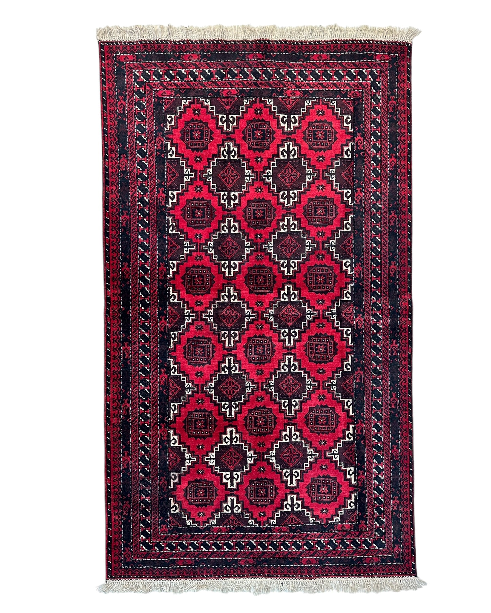 Hand-Knotted Afghani Baluch Wool Rug - 3’1” x 6’9”