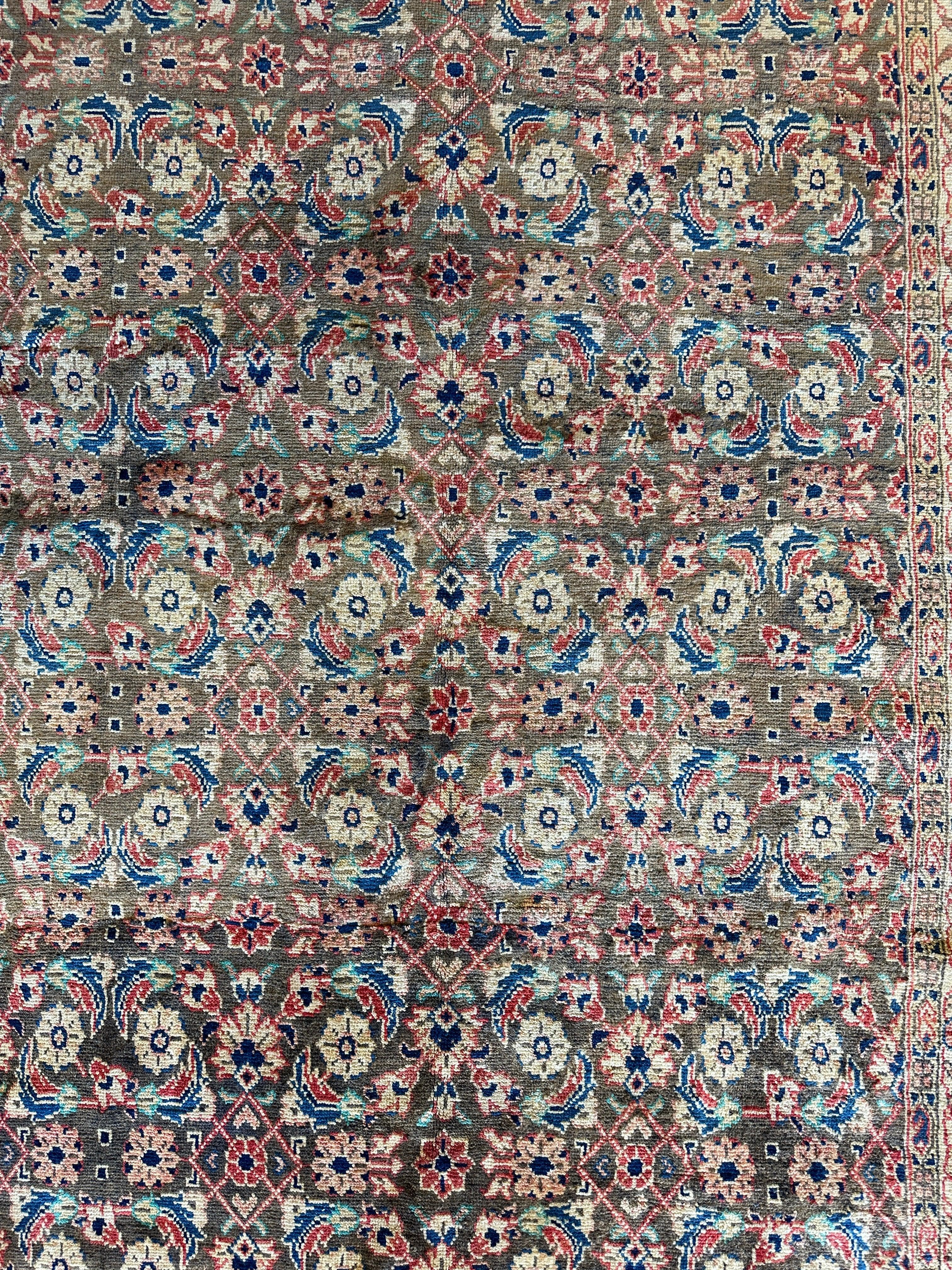 Vintage Hand-knotted Persian Bakhtiari Rug Circa 19240’s Wool 6’8” x 9’9”