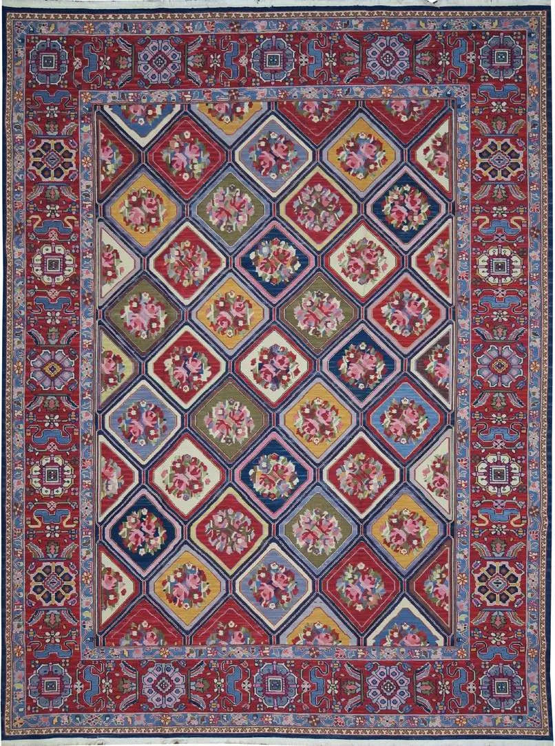 Handwoven Nourison Soumak SK43 Multicolor Area Rug – 8'5" x 11'7" – Professionally Cleaned