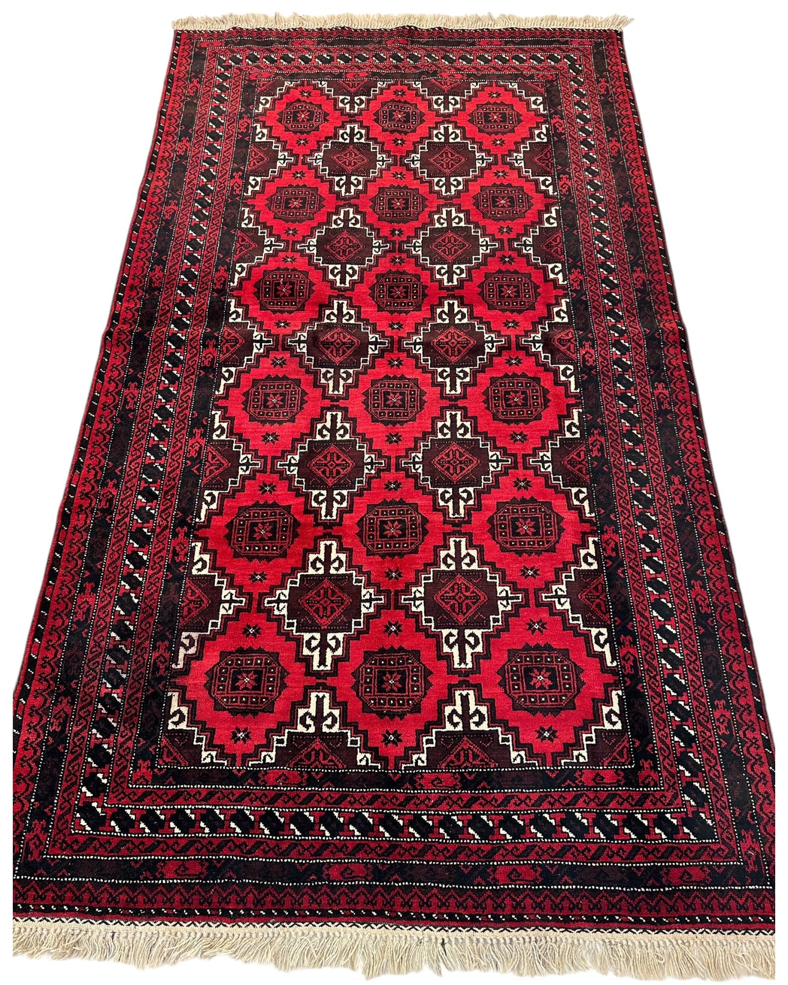 Hand-Knotted Afghani Baluch Wool Rug - 3’1” x 6’9”