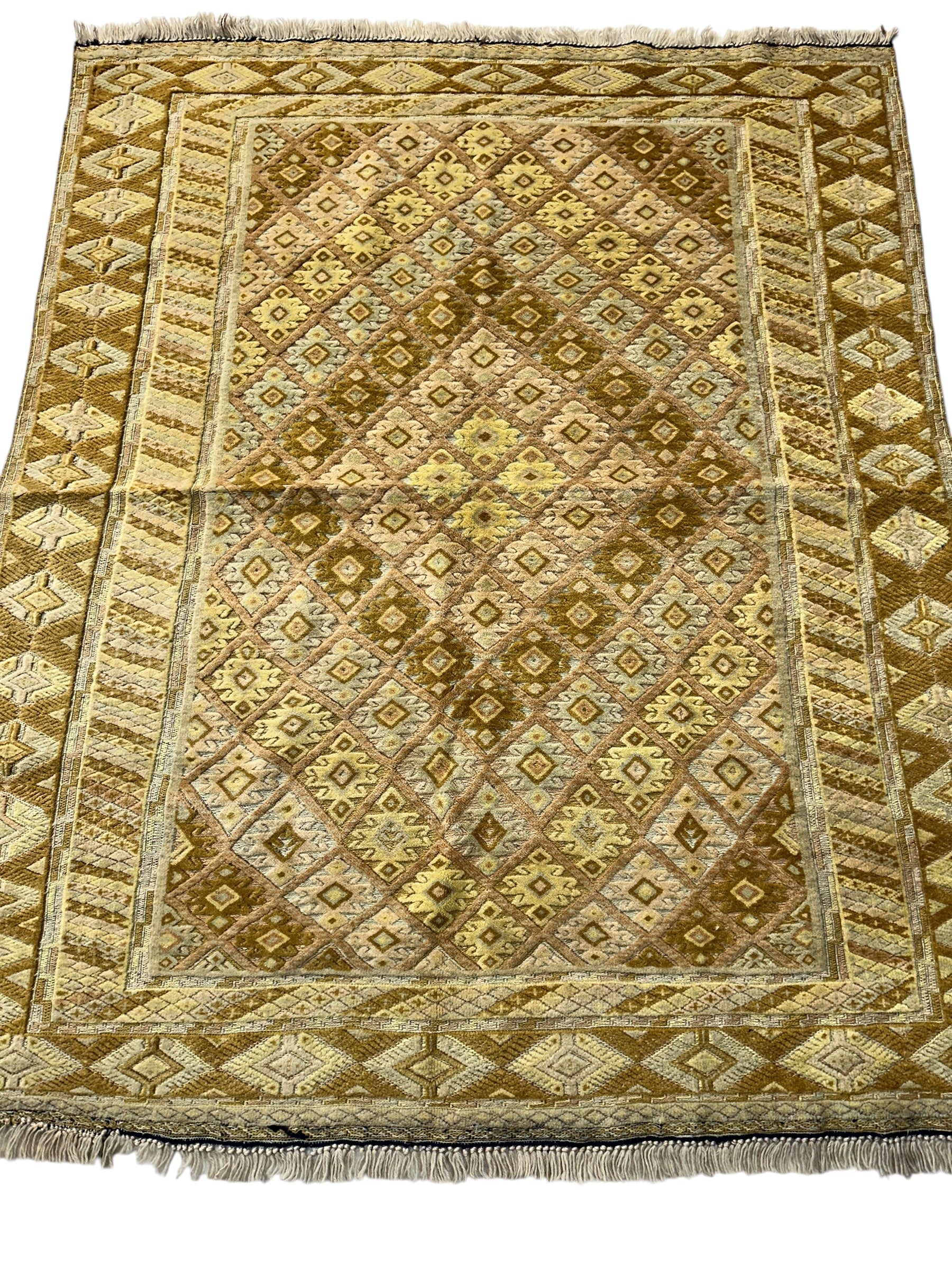 Hand-Knotted Afghani Nakhunak Wool Rug - 4' x 4'11"