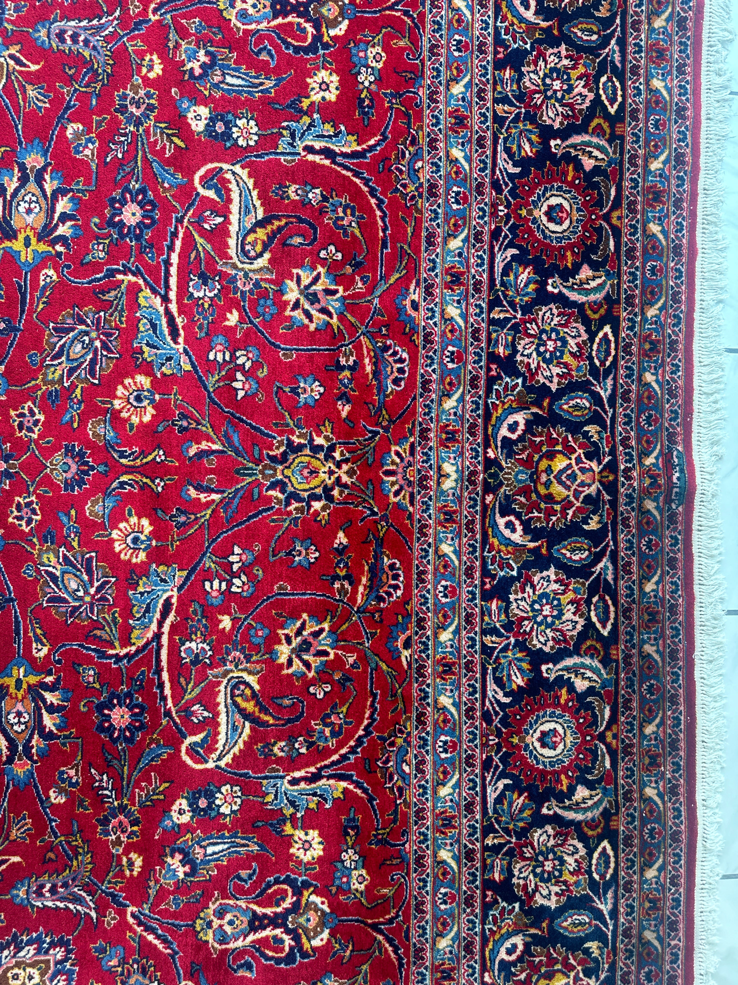 Incredible Persian Kashan All Over Wool Rug 10’2” x 14’