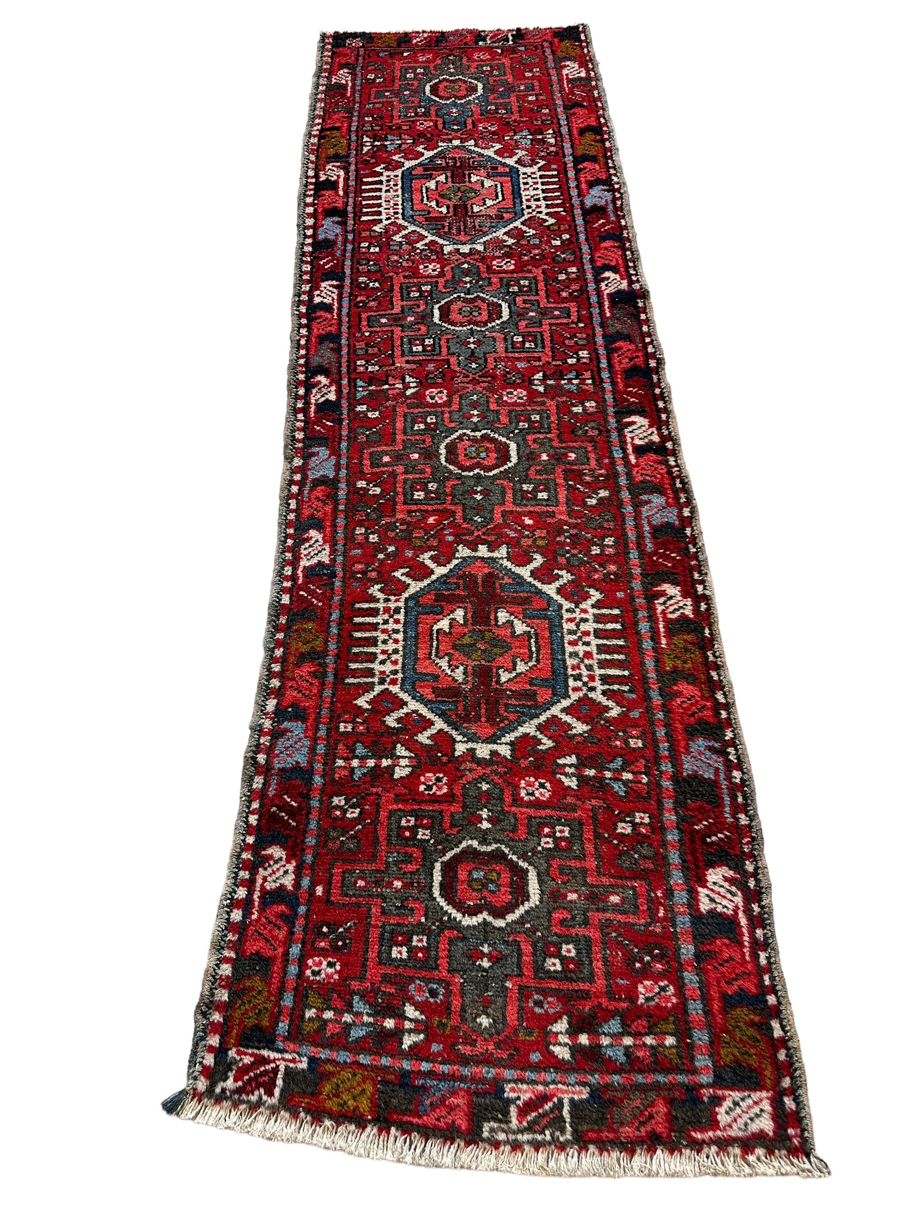 Persian Heriz Karaja Fine Vintage Oriental Aisle Runner 2'2" x 7'6"