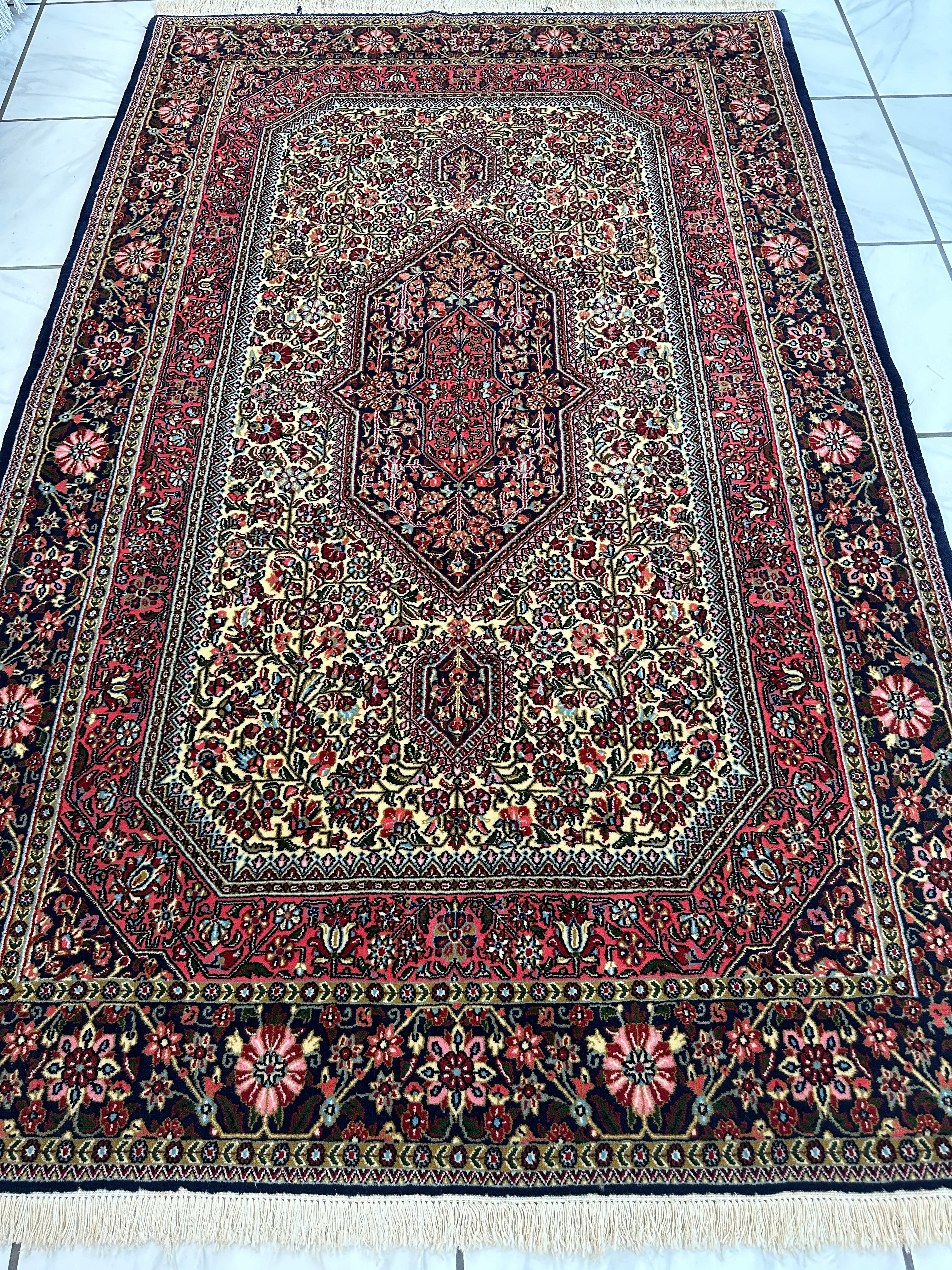 Elegant Persian Qum Cork Wool Rug 4’9” x 7’6”