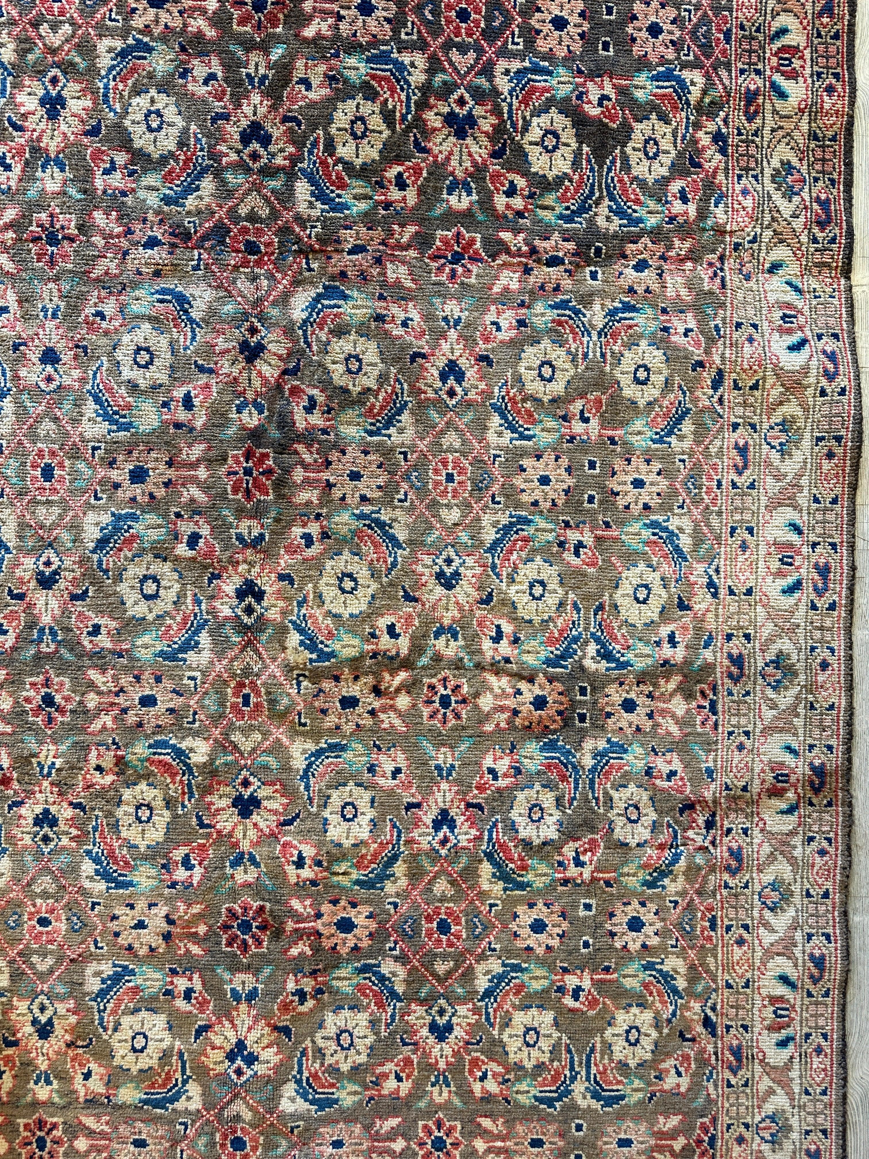 Vintage Hand-knotted Persian Bakhtiari Rug Circa 19240’s Wool 6’8” x 9’9”